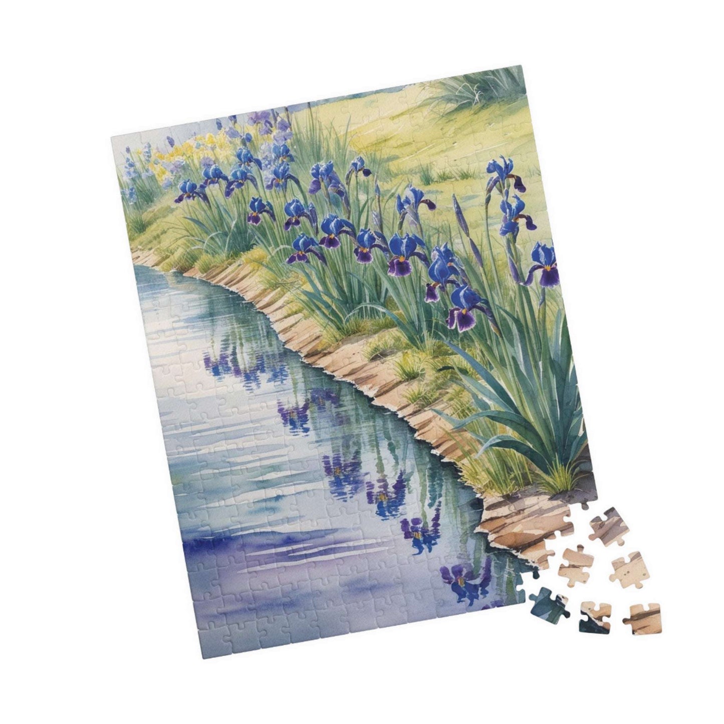 Wildflower Relaxing River Puzzle, Scenic Riverside with Bluebells and Irises in Reflection, Nature-Inspired Jigsaw Game, Puzzle Lover Gift Puzzle The Puzzle Chest