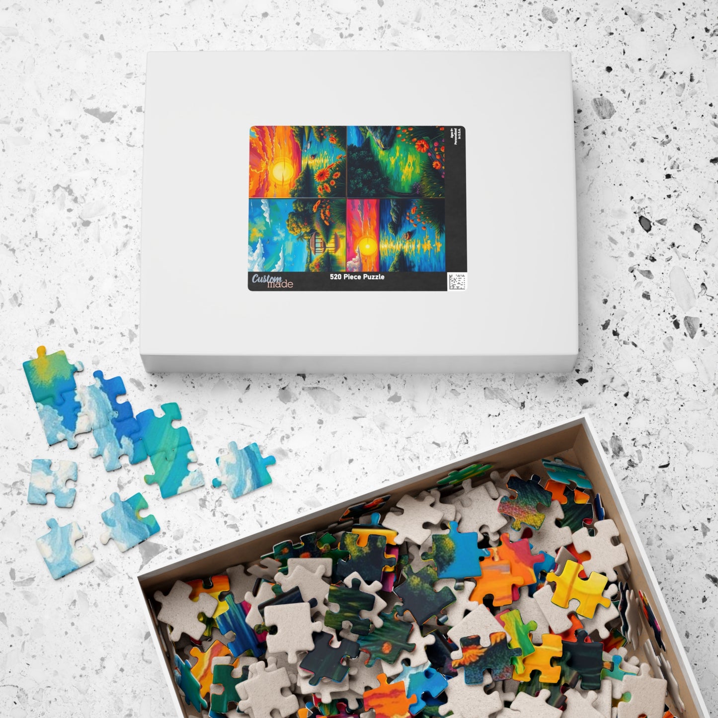 Puzzle, Summer Collage with Bioluminescent Colors, 110, 252, 520, 1014 Piece Jigsaw Game, Nature Artwork, Creative Activity, Family Fun Puzzle The Puzzle Chest