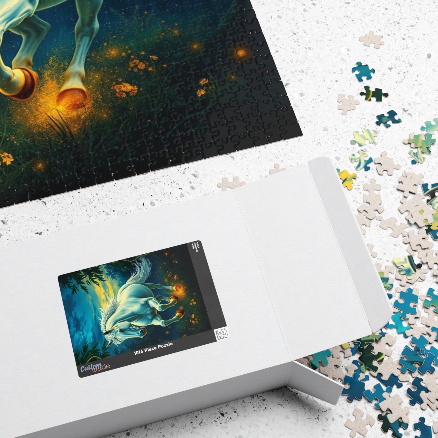 White Horse Jigsaw Puzzle, Equestrian Birthday Holiday Gift for Horse Lover, Family Game Night, Solo Fun, Relaxing Hobby, Mindful Activity Puzzle The Puzzle Chest