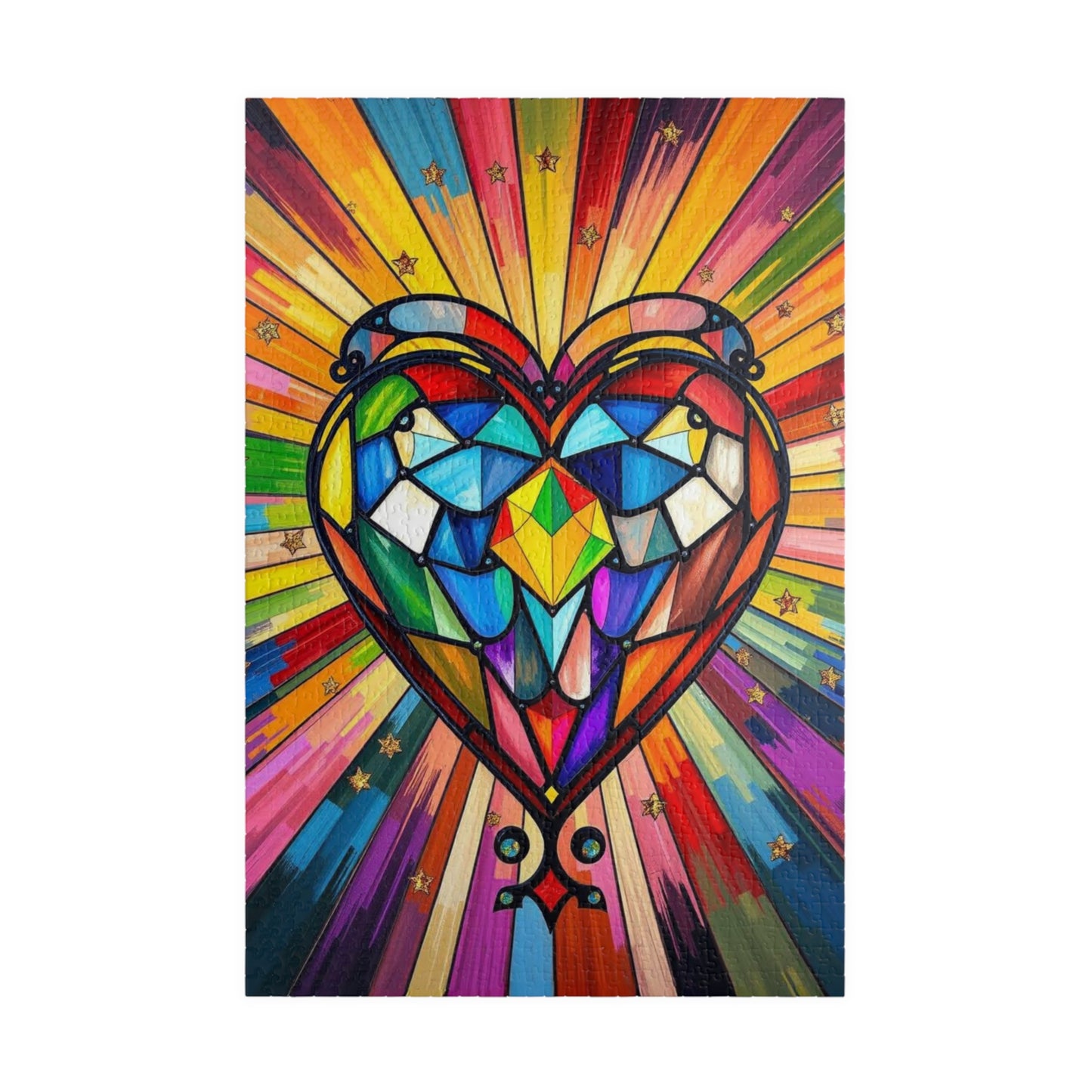 Prism of Love Jigsaw Puzzle, Stained Glass Style Art, Rainbow Colors LGBTQ+ Gift for Puzzle Lovers, Fun Family Activity, Mindful Hobby
