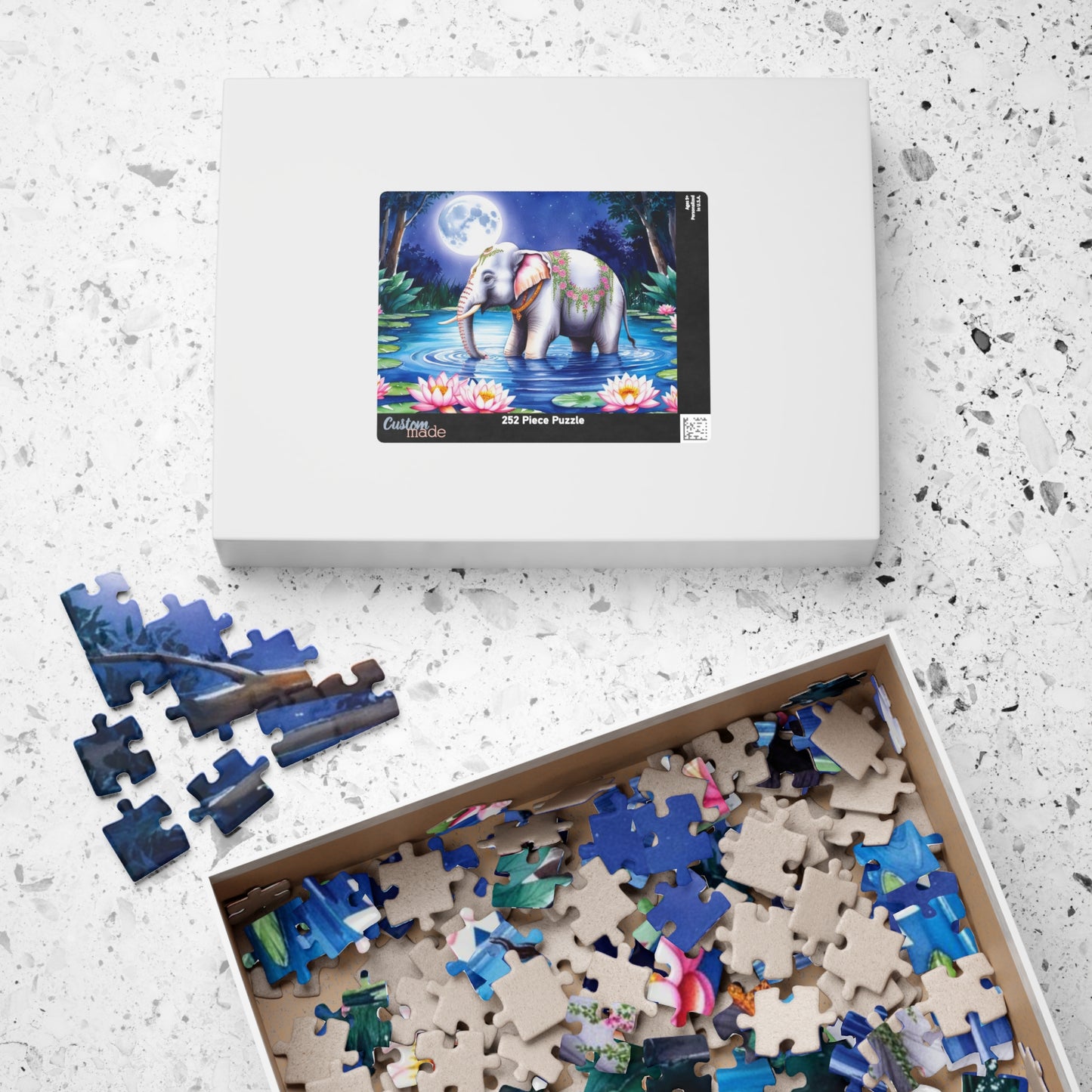 Serene Elephant Puzzle, Jigsaw Game for Puzzle Loving Adults, Mindfulness Gift for Friend, Nature Lover's Fun, Home Entertainment Puzzle The Puzzle Chest