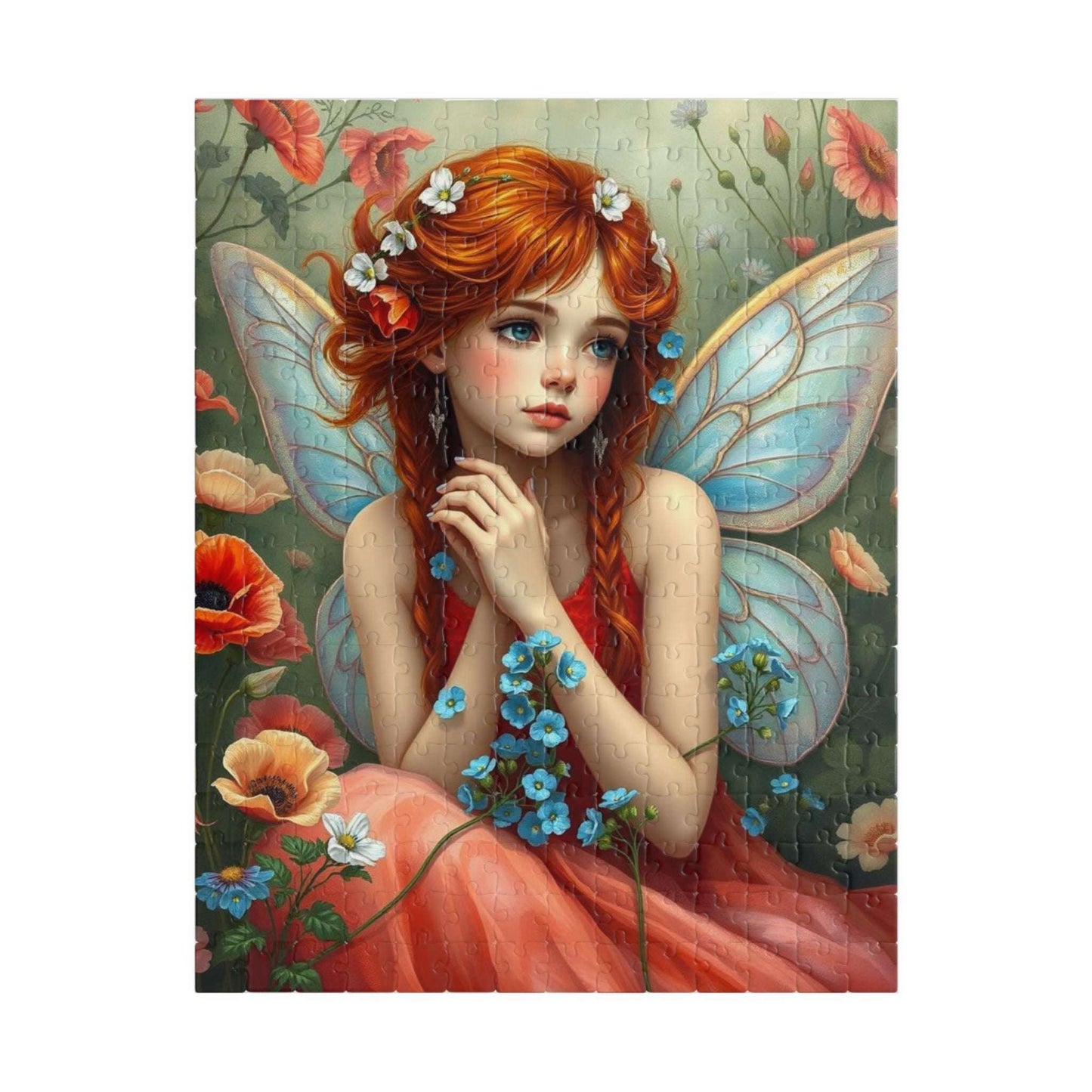 Auburn Flower Fairy Puzzle - Summer Garden Fantasy Jigsaw with Wildflowers, 110-1014 Piece Puzzle Lover Gift 252 pcs (Vertical) Puzzle The Puzzle Chest