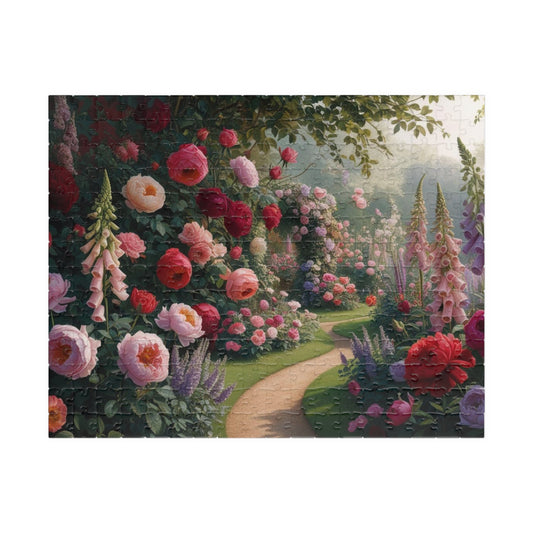 Floral Pathway Puzzle, Beautiful Garden Adult Jigsaw Game, Relaxing Indoor Activity, Home and Family Entertainment, Gift for Nature Lovers 252 pcs (Horizontal) Puzzle The Puzzle Chest