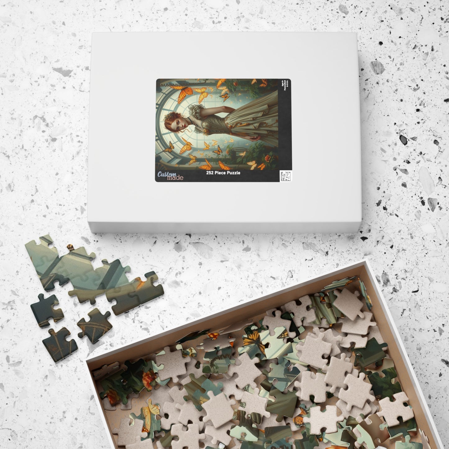 Puzzle, Steampunk Woman Futuristic Greenhouse Mechanical Butterflies Plants, 110 252 520 1014-Piece, Family Jigsaw Game Activity, Giftable Puzzle The Puzzle Chest