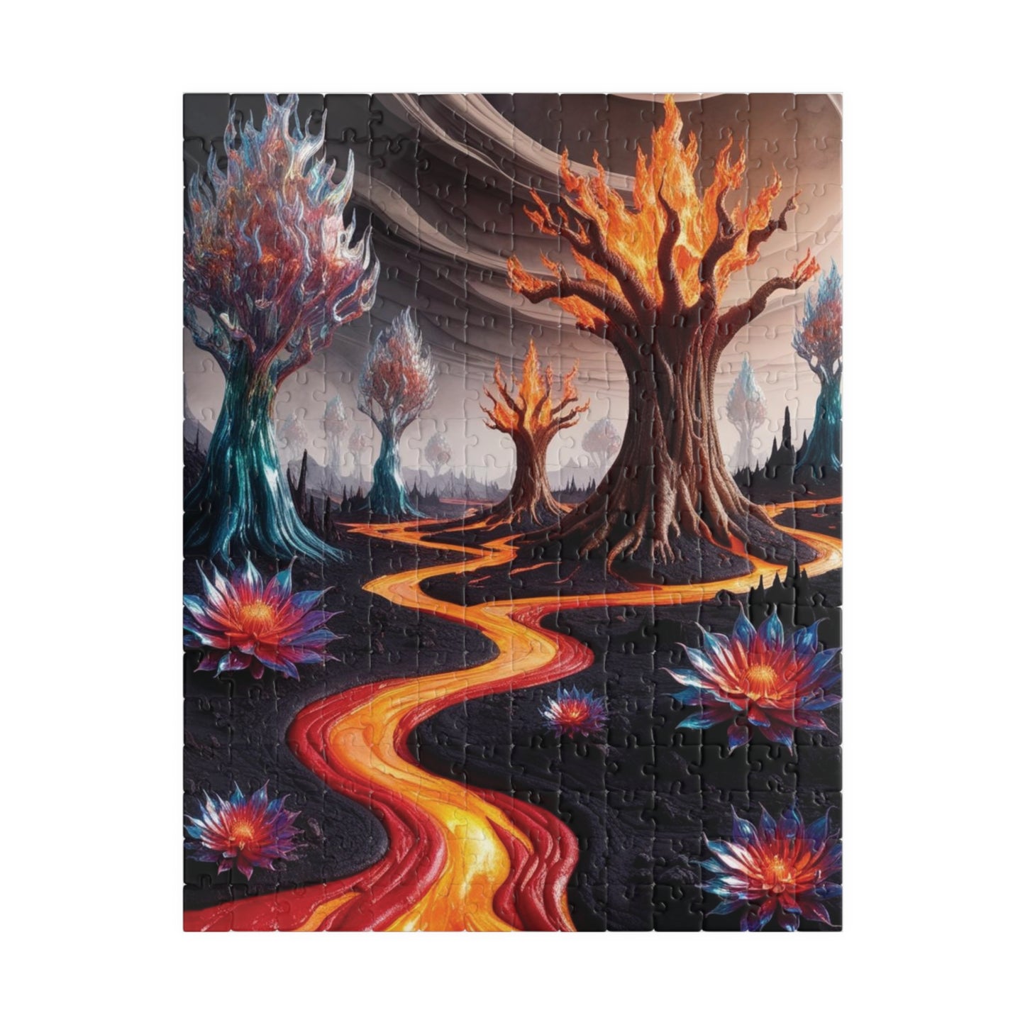 Lava Garden Puzzle, Trippy Fantasy Alien Landscape Jigsaw, Unique Surreal Art, 110 252 1014-Piece Adult Challenging Puzzle Lover Gift, Hobby 252 pcs (Vertical) Puzzle The Puzzle Chest