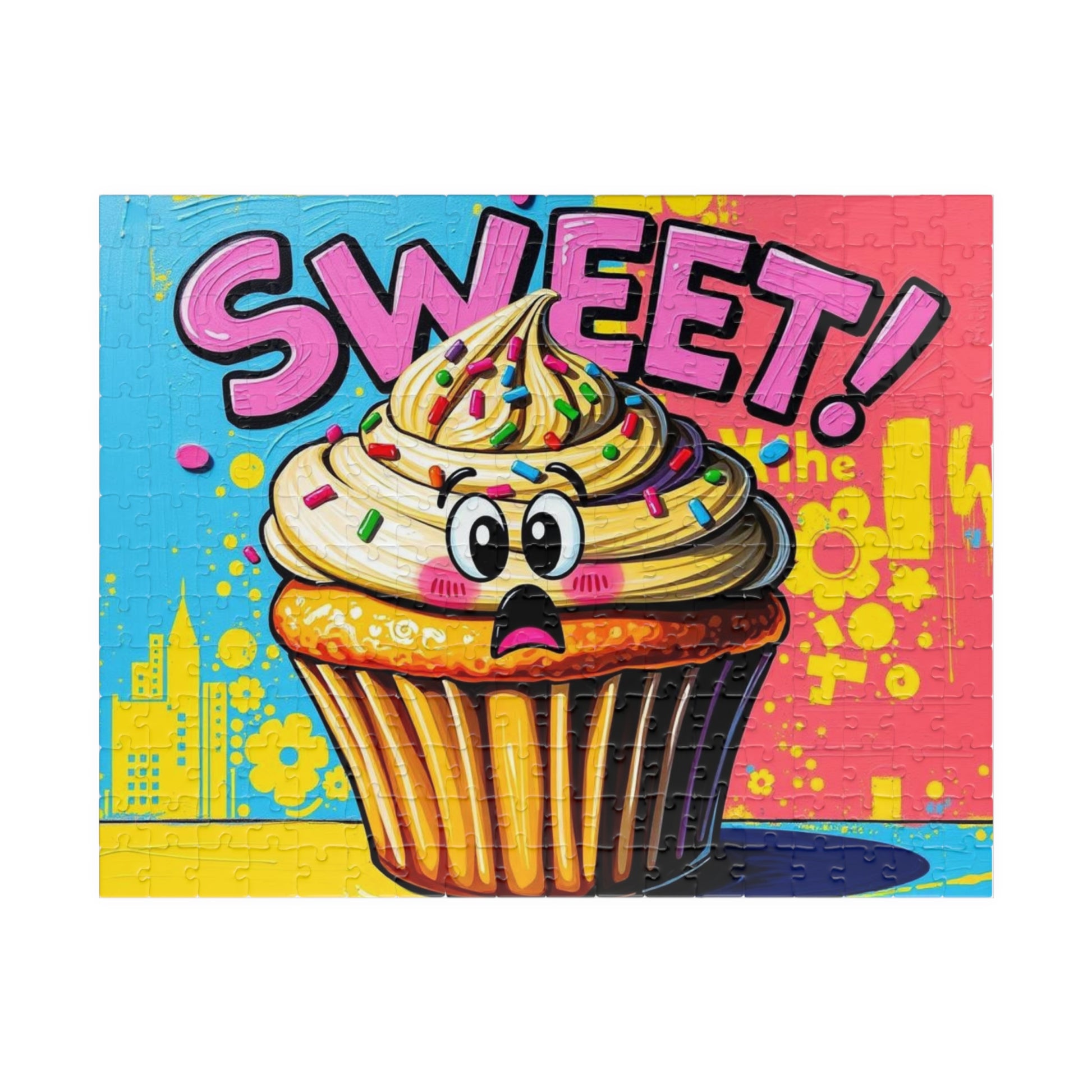 Sweet Cupcake Puzzle - Pop Art Jigsaw Game, Fun Activity, Birthday Gift for Friends, Family Activity, Brain Teaser, Best Gift Idea 252 pcs (Horizontal) Puzzle The Puzzle Chest