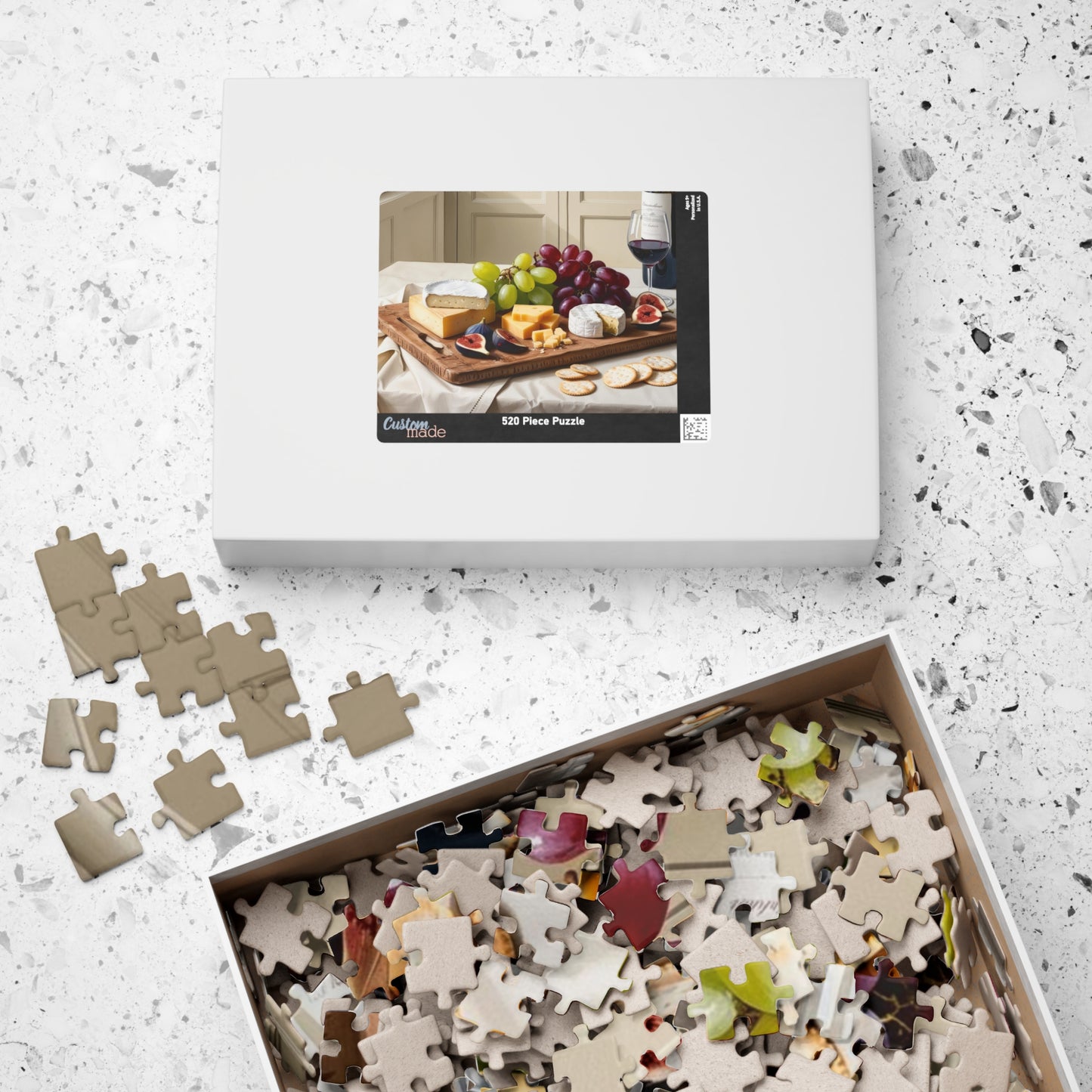 Foodie Jigsaw Puzzle - Cheese Wine Board, 110-1014 Piece Tabletop Game, Unique Kitchen Decor, Fun Family Activity, Gift for Food Lovers, Hobby Puzzle The Puzzle Chest