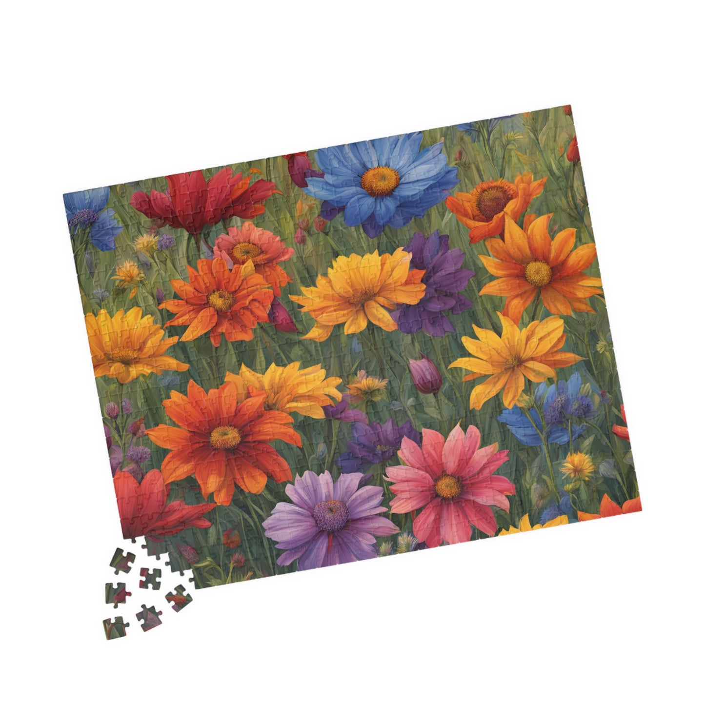 Wildflower Rainbow Jigsaw Puzzle, 110-1014 Piece, Gradient Flowers Meadow, Artistic Puzzle Game, Floral Gift, Colorful Adult Puzzle Puzzle The Puzzle Chest