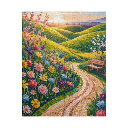 Scenic Garden Mosaic Puzzle, Nature Inspired Landscape Jigsaw Game, Perfect Gift for Family Fun 110 pcs (Vertical) Puzzle The Puzzle Chest