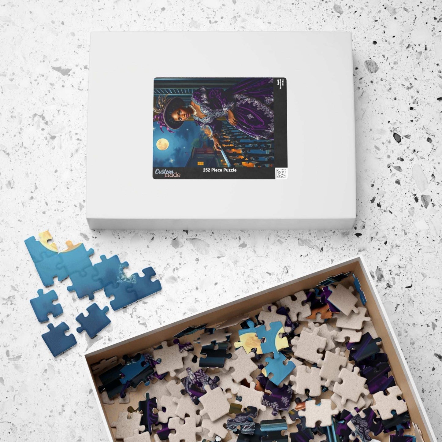 Mystical Moonlit Jigsaw Puzzle - Victorian Black Woman, African American Art Puzzle The Puzzle Chest