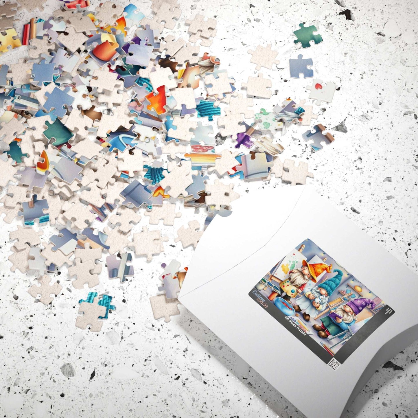 Artist Gnome Puzzle - Fantasy Mythical Jigsaw Puzzle with Palette and Canvas Puzzle The Puzzle Chest