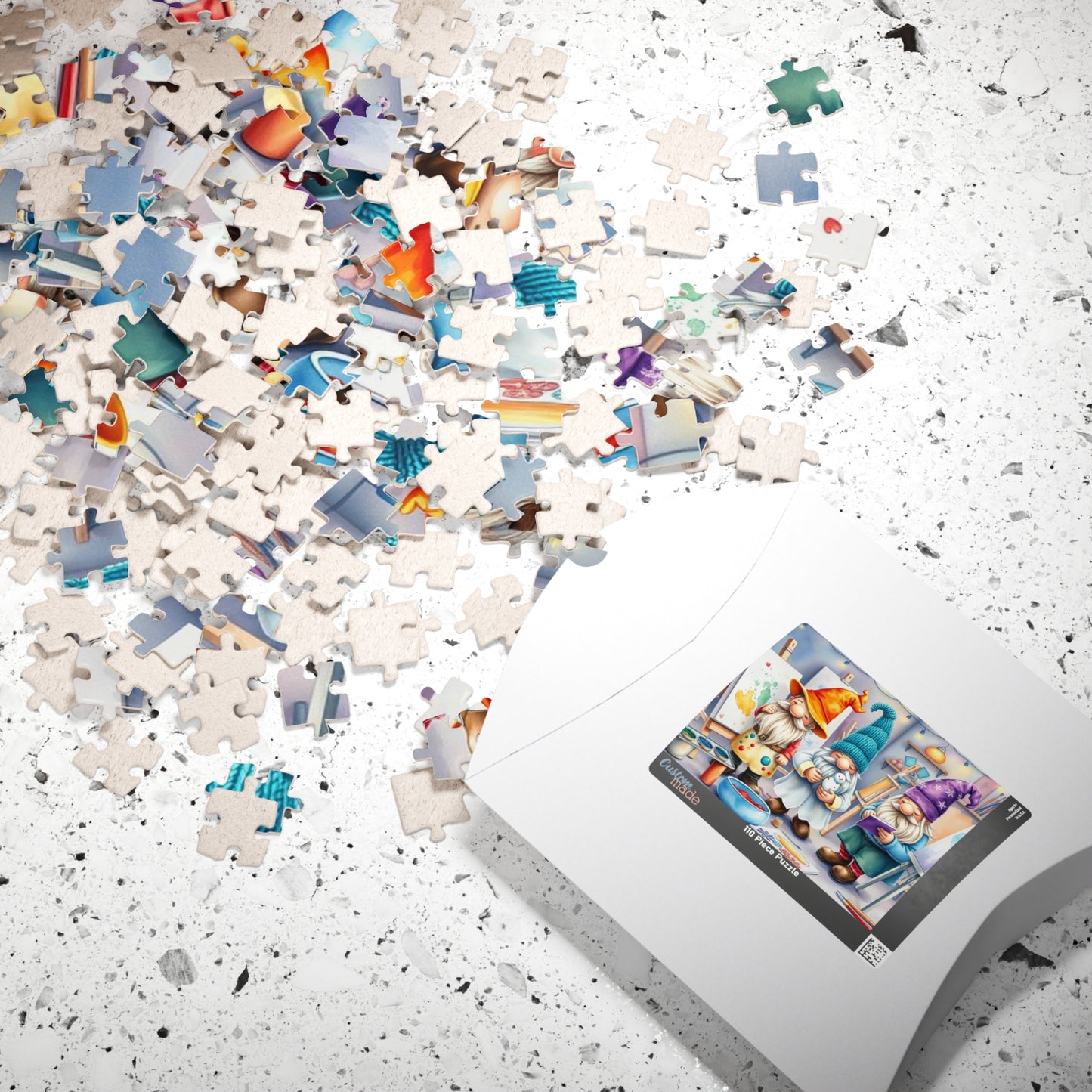 Artist Gnome Puzzle - Fantasy Mythical Jigsaw Puzzle with Palette and Canvas Puzzle The Puzzle Chest