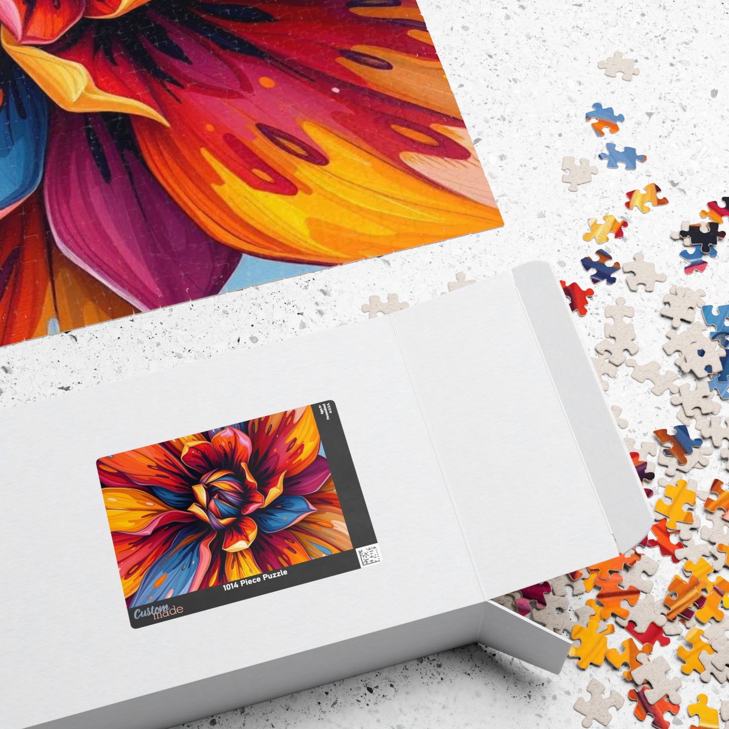 Vibrant Floral Puzzle, 110-1014 Piece Abstract Jigsaw Game, Colorful Art Piece, Art Lover Gift for Friends, Family Game Night, Brain Teaser Puzzle The Puzzle Chest