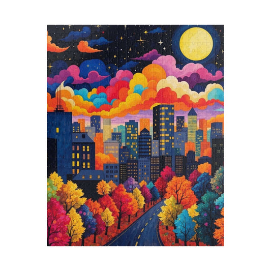 Vibrant Cityscape Puzzle - Night Sky, 110-1014 Piece Jigsaw, Family Activity, Gift for Puzzle Lovers, Art Decor Puzzle The Puzzle Chest