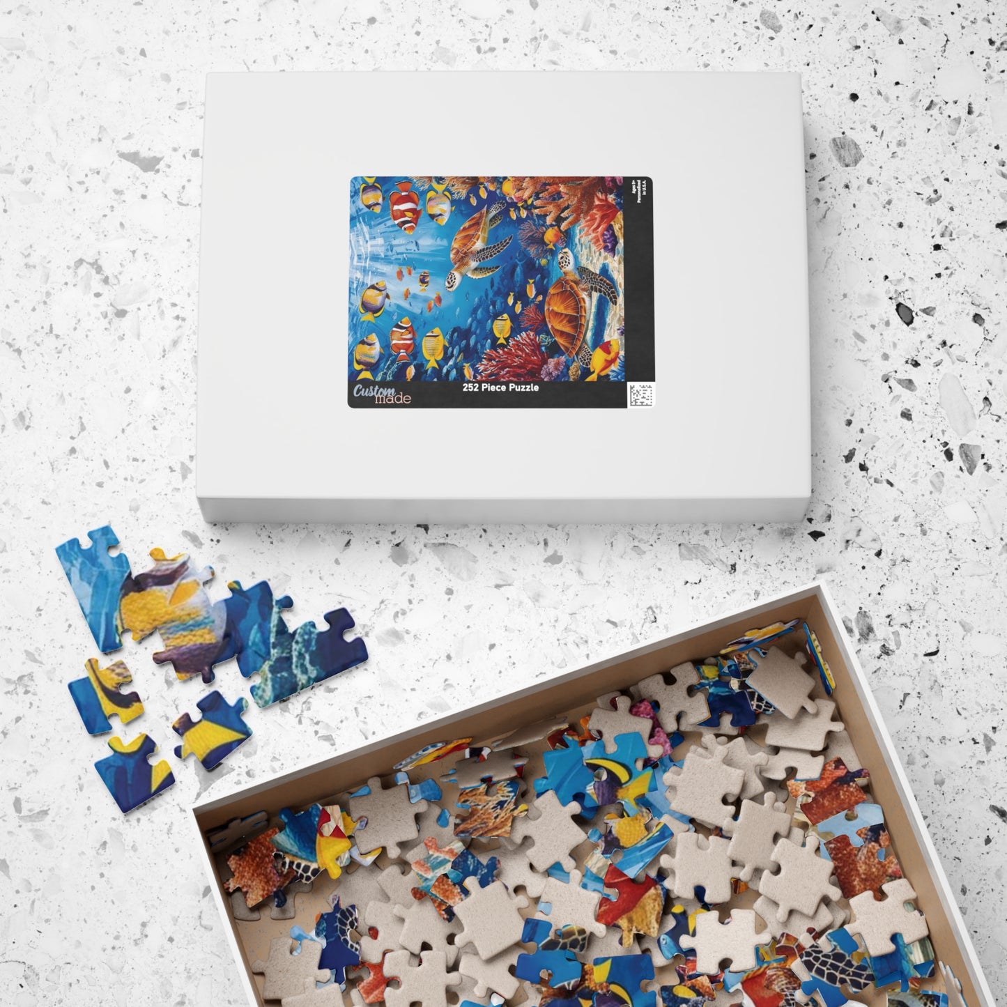 Mosaic Underwater Jigsaw Puzzle, Tropical Fish, Sea Turtle, Sunlit Surface, 520-Piece, Gift for Ocean Lovers, Relaxing Family Activity, Home Puzzle The Puzzle Chest