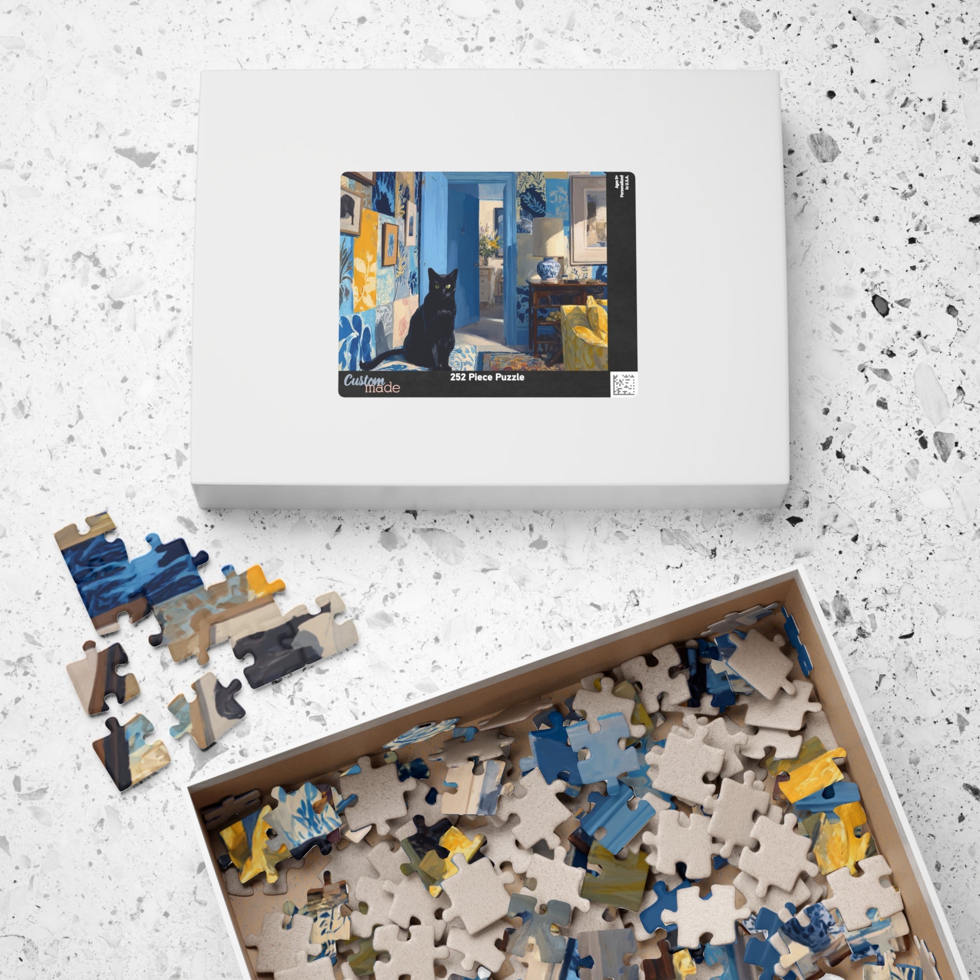 Cat in the Blue Room – Vibrant Fauvist Interior Jigsaw Puzzle, Animal Theme Artistic Cat Puzzle, Matisse-Inspired Puzzle The Puzzle Chest