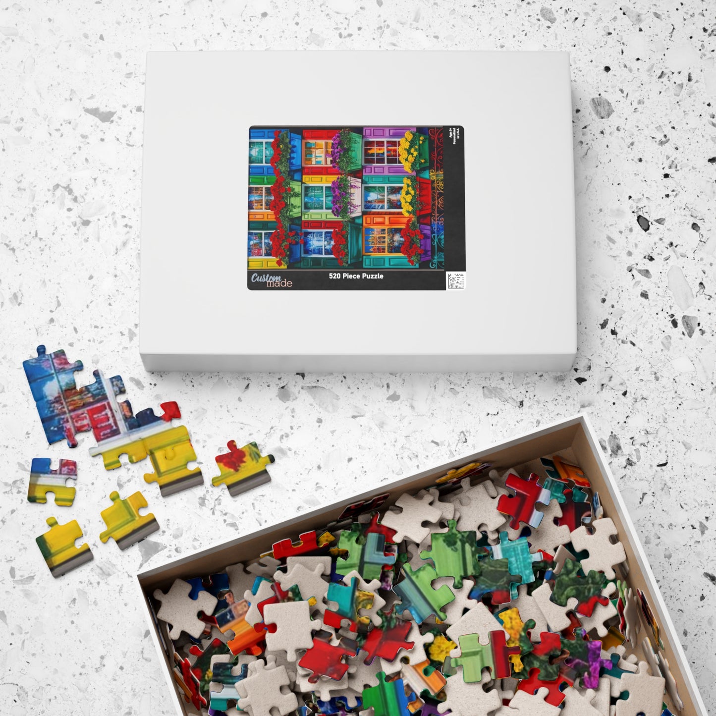 Colorful Flower Window Puzzle, 110/252/520/1014-piece Puzzle, Flower Lover Gift for Friends, Family Game Night, Fun Activity Puzzle The Puzzle Chest