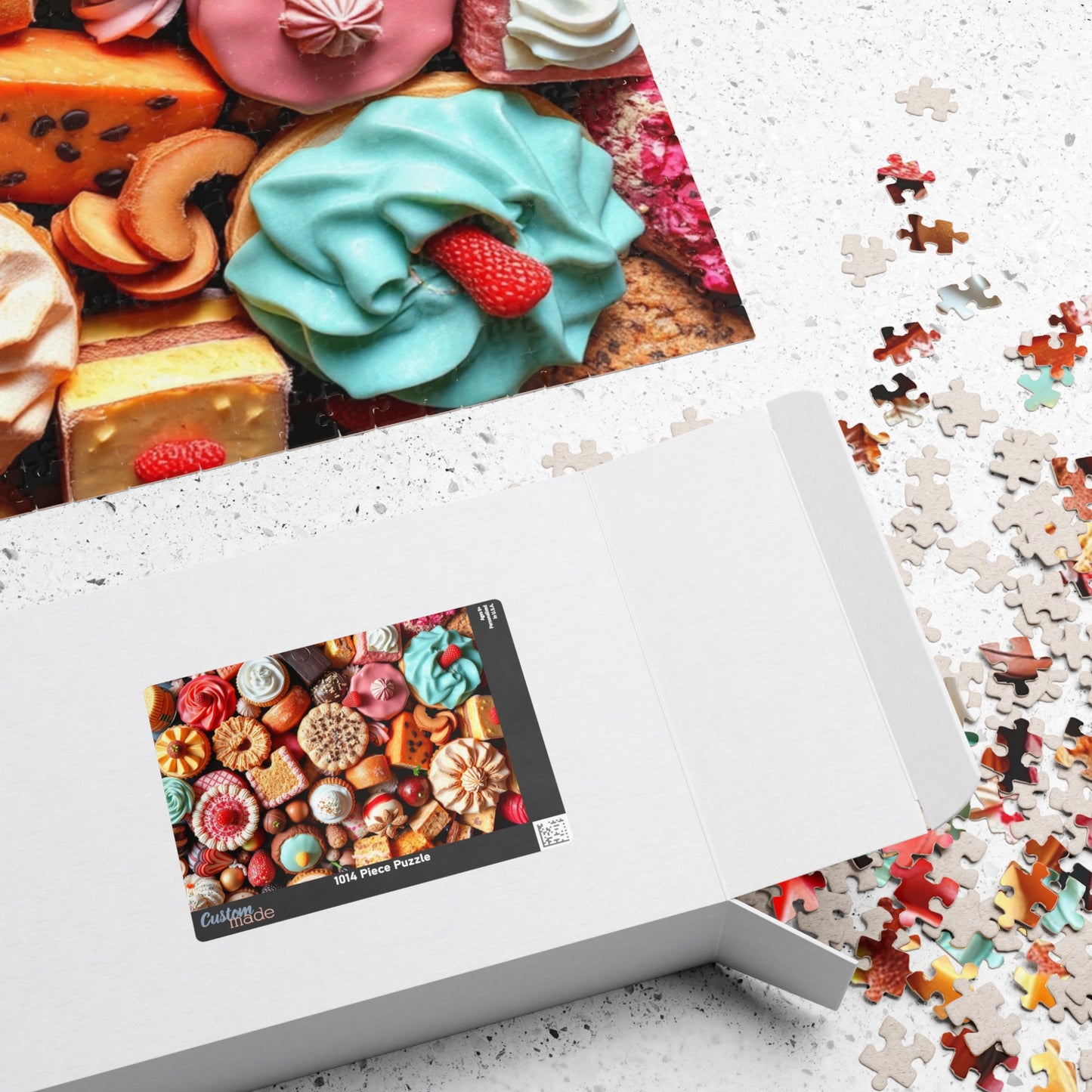 Chaotic Dessert Puzzle, Vibrant Sweets-Themed Jigsaw, Bright and Colorful Food Collage, Fun Challenging Family Activity, Foodie Puzzle Lover Puzzle The Puzzle Chest