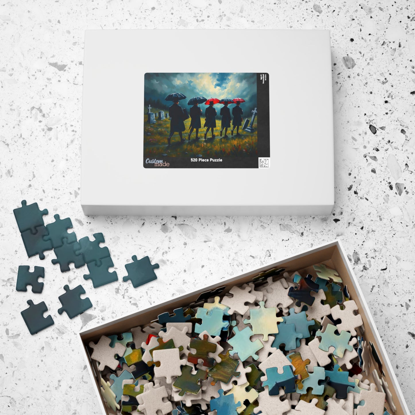 Gothic Procession Jigsaw Puzzle, Gothic Puzzle, Dark Art Puzzle, Stormy Cemetery Landscape Puzzle, 1000-Piece Puzzle Gift for Puzzle Lovers Puzzle The Puzzle Chest