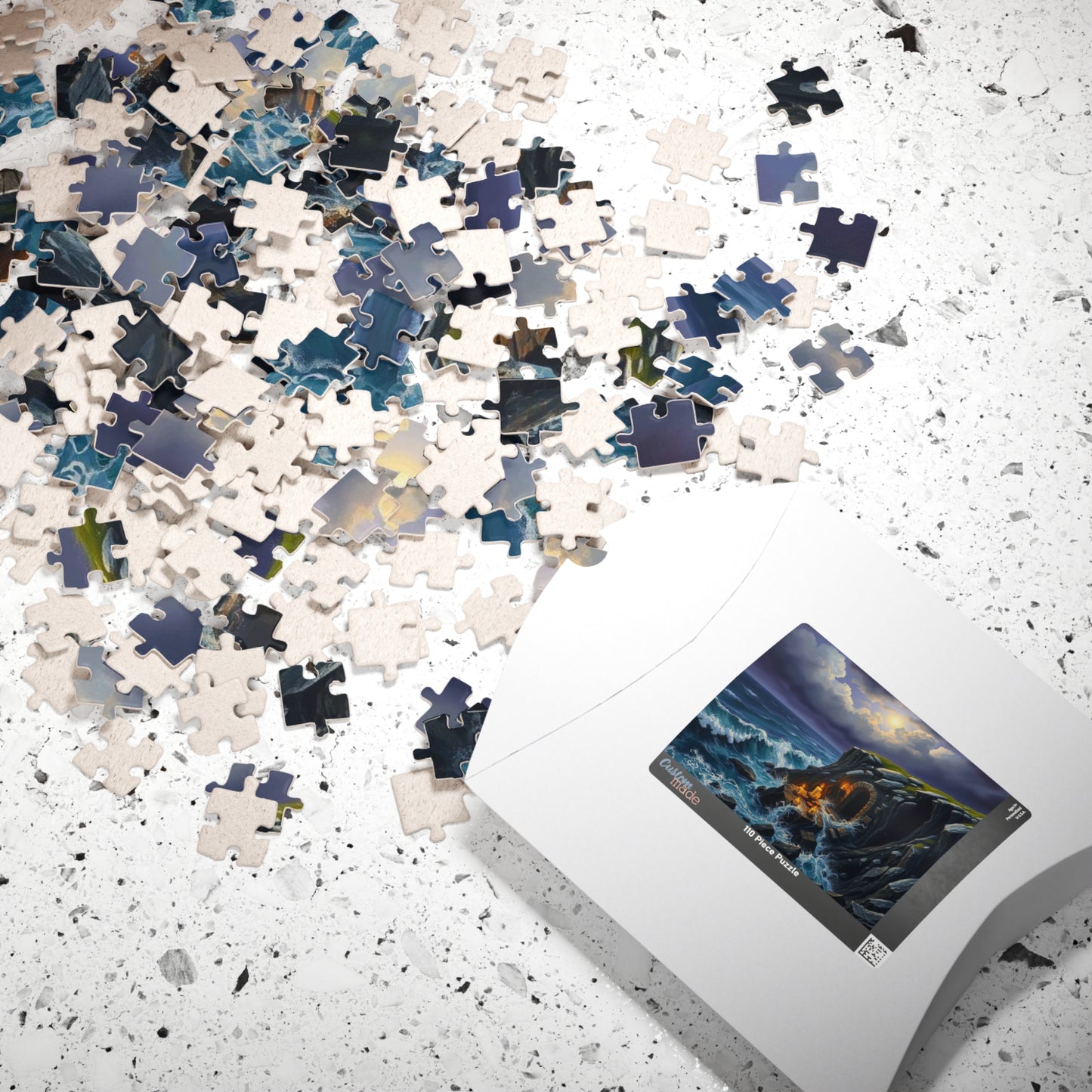 Sepulcher by the Sea Gothic Jigsaw Puzzle, Mystical Coastal Gothic Art Print, Solo Fun Meditation Activity, Gift for Dark Fantasy Lover Puzzle The Puzzle Chest