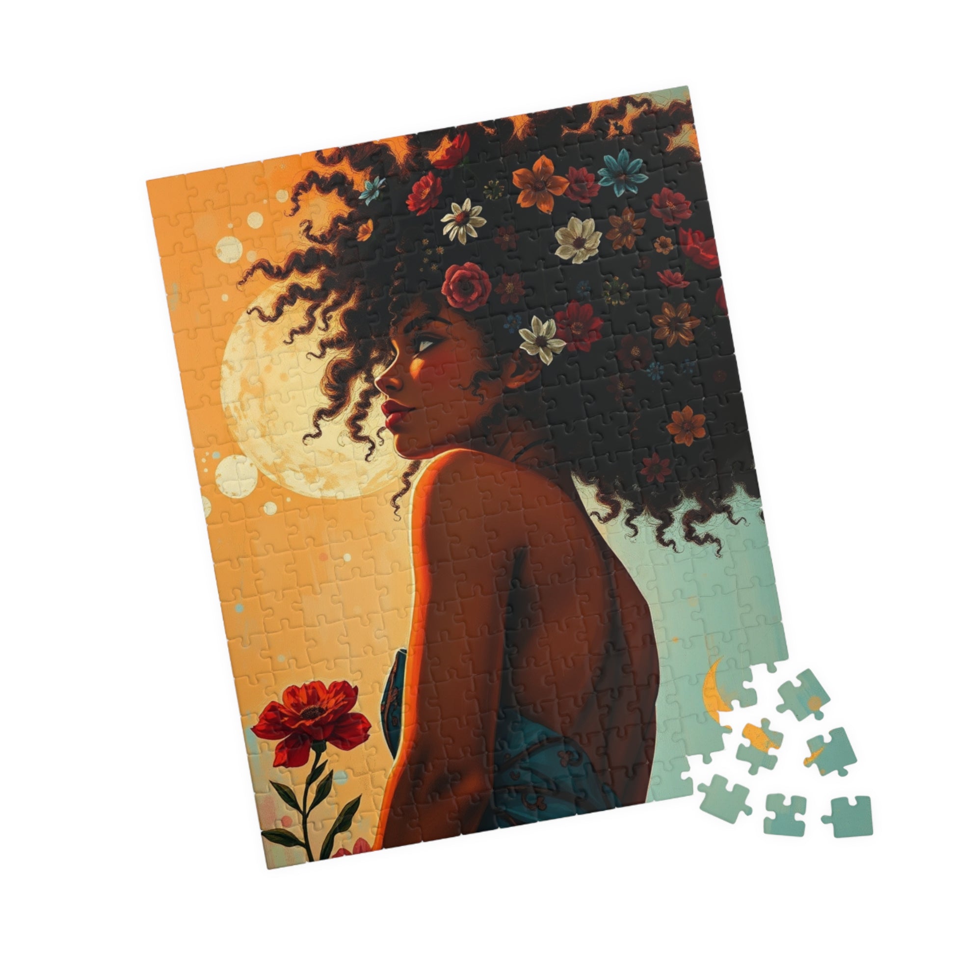 Black Art Jigsaw Puzzle - African American Woman, Gift for Afrocentric Art Lover, Fun Family Game Night, Mindfulness Activity Brain Teaser Puzzle The Puzzle Chest