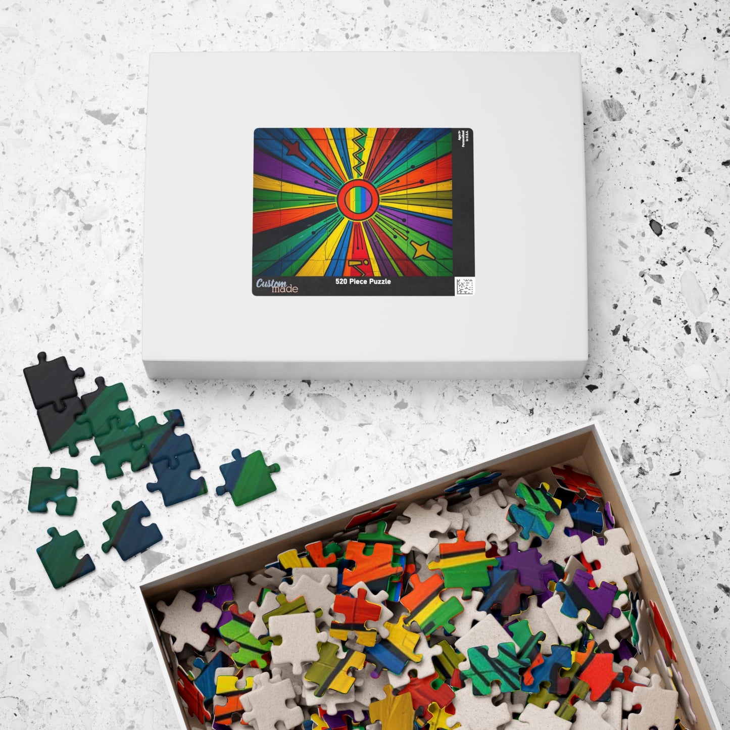 Rainbow Burst Jigsaw Puzzle - Fun Family Activity, Vibrant Abstract Puzzle, Perfect Adult Gift for Friends, 110-1014 Pieces