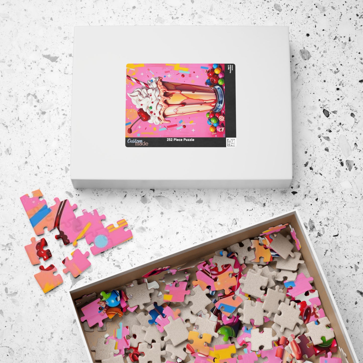 Ice Cream Sundae Puzzle, Pop Art Jigsaw Fun Family Activity, Home Entertainment, Holiday Birthday Gift for Friend, Brain Teaser Puzzle The Puzzle Chest