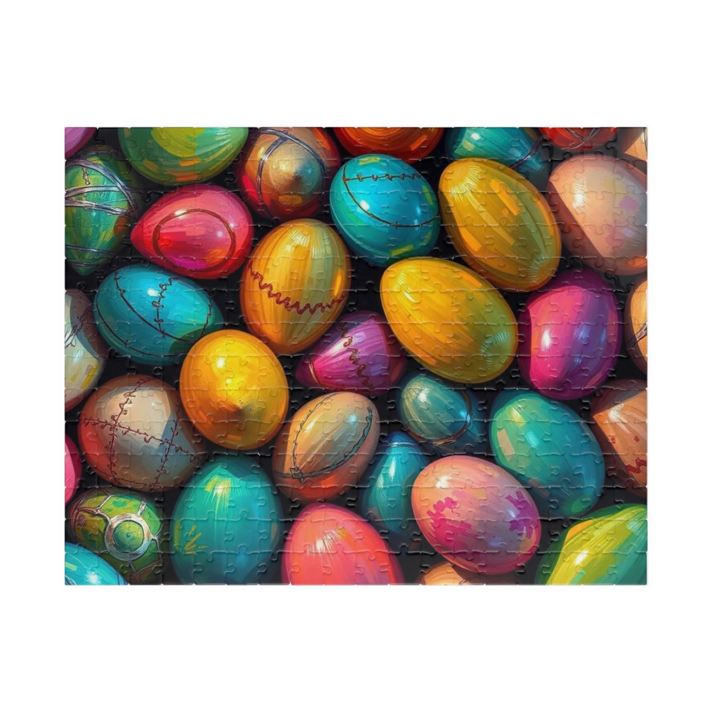 Colorful Easter Egg Puzzle, Collage Puzzle, Spring Puzzle Ideal for Family Activity, Adult DIY Craft, Family Fun Activity, Gift for Friends 252 pcs (Horizontal) Puzzle The Puzzle Chest