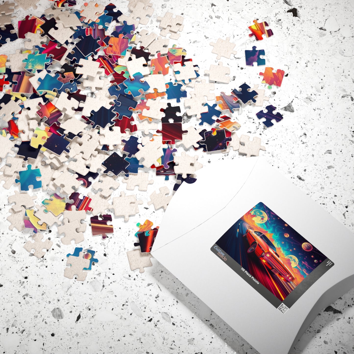 Retro Car Jigsaw Puzzle - Cosmic Scene, Gifts for Car Lovers, Nostalgic Mindfulness Activity for Family Game Night or Solo Fun, Brain Teaser Puzzle The Puzzle Chest