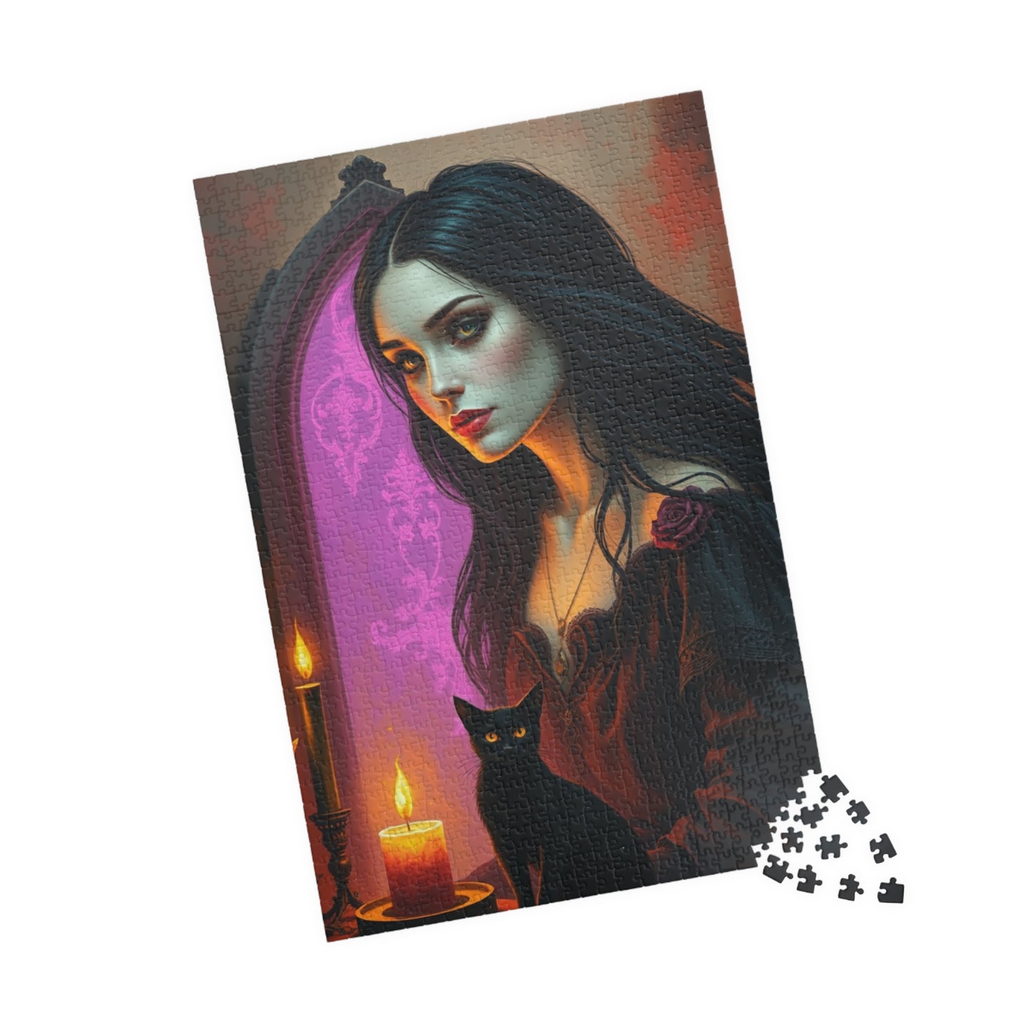 Gothic Witch Jigsaw Puzzle for Adult, Unique Gift for Fantasy Dark Art Lover and Puzzle Enthusiast, Mindful Activity, Quiet Leisure Solo Fun Puzzle The Puzzle Chest