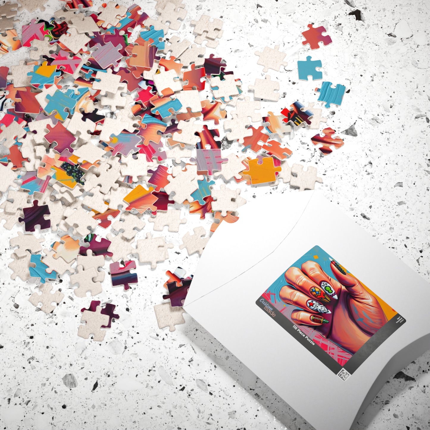 Artistic Nail Design Puzzle, Fun Family Activity, Unique Gift, Nail Art Enthusiasts, Creative Home Decor, 110-1014 Pieces Puzzle The Puzzle Chest