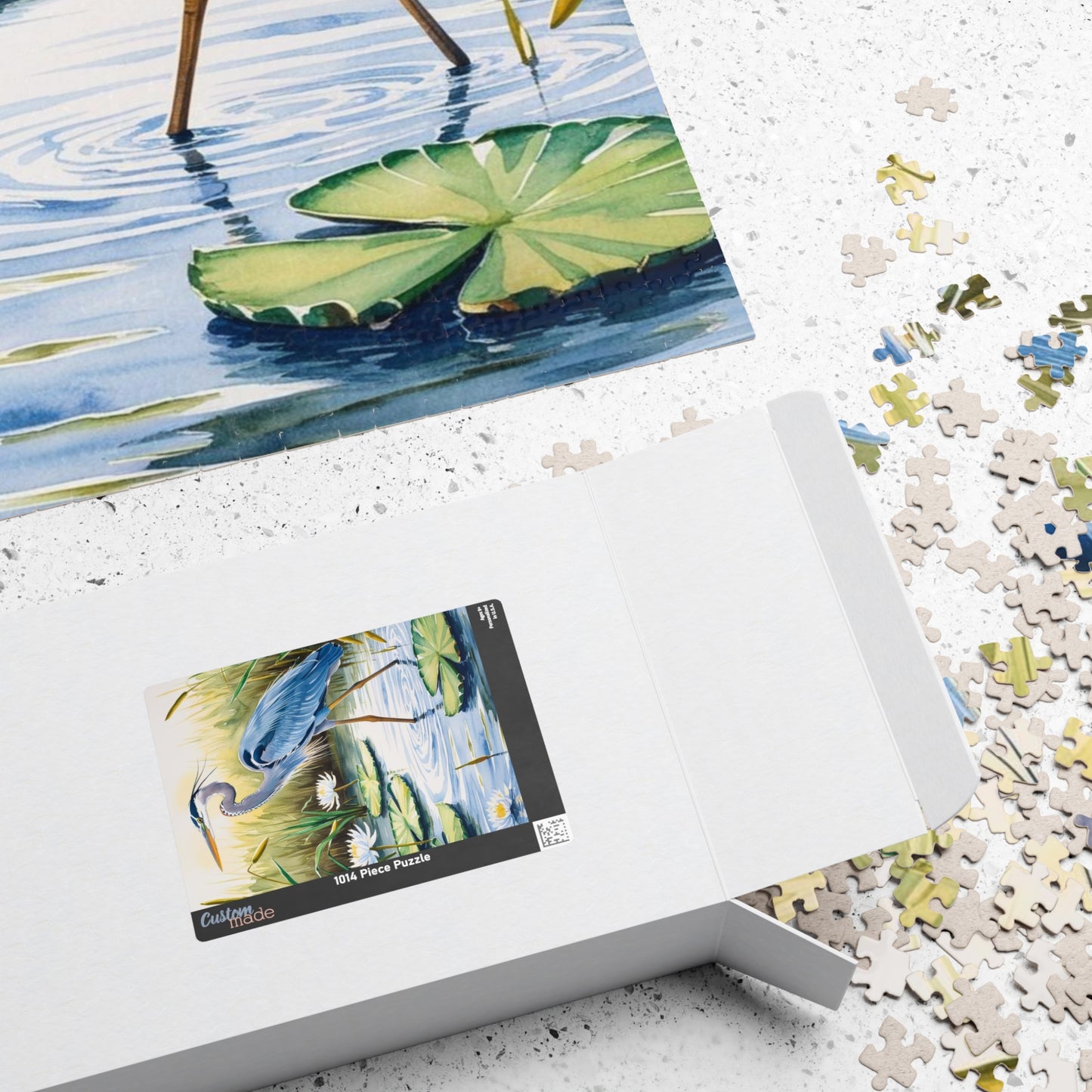 Jigsaw Puzzle, Animal Bird Puzzle, Heron Reflection, Shimmering Evening Light, Relaxing Activity, Mindfulness Game, Family Entertainment Puzzle The Puzzle Chest
