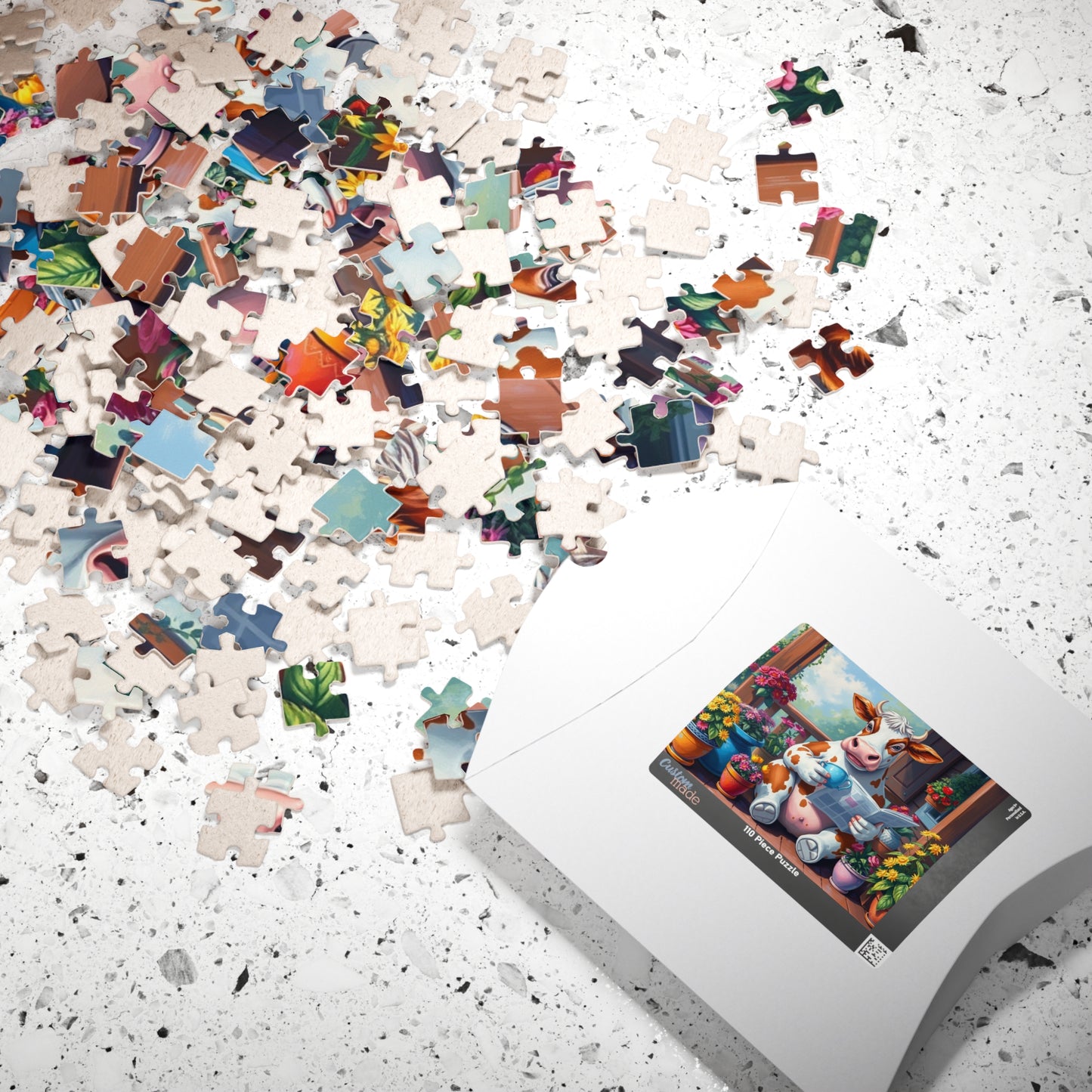Whimsical Cow Jigsaw Puzzle, Fun Home Solo Entertainment, Gift for Farm Lovers Animal Enthusiasts, Family Game Night, Mindfulness Activity Puzzle The Puzzle Chest