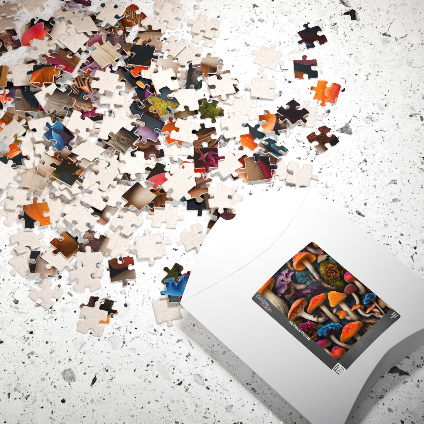 Mushroom Collage Puzzle, Colorful Toadstool Chaotic Jigsaw, 252 520 1014-Piece Game, Relaxing Mindfulness Activity, Gift for Nature Lover Puzzle The Puzzle Chest