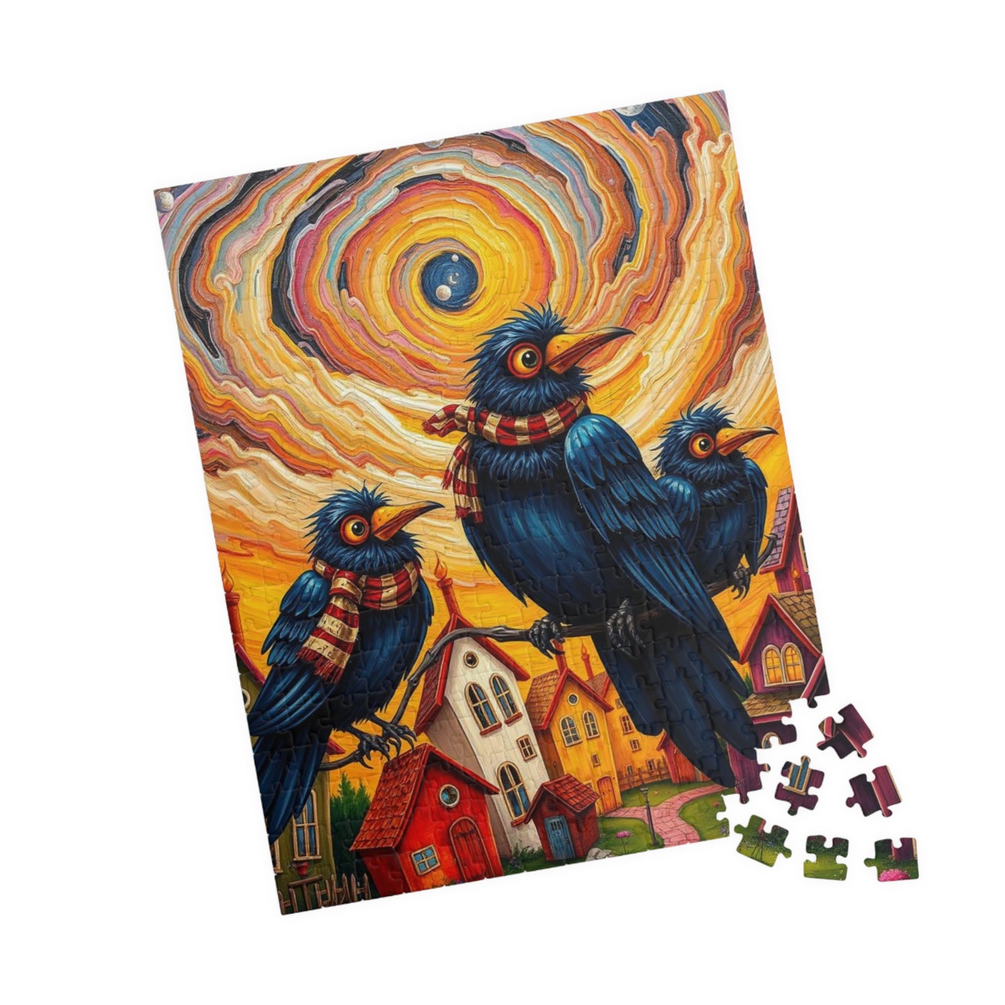 Colorful Bird Puzzle for Adults - Fun Halloween Jigsaw Game for Family Night, Bird Lover Gift for Friends Holiday Birthday, Brain Teaser