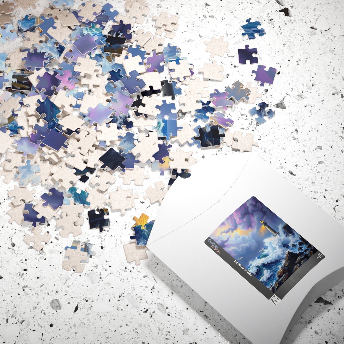 Lighthouse Waves Puzzle - 110, 252, 520, 1014-piece | Relaxation, Family Fun, Gift Idea, Coastal Home Decor Puzzle The Puzzle Chest