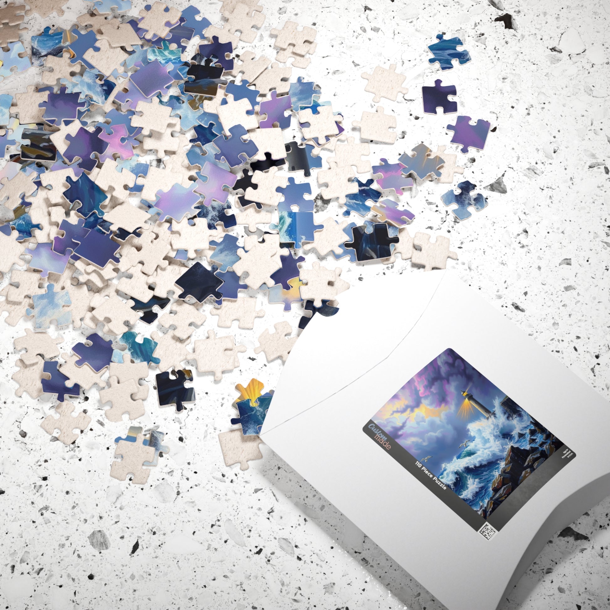 Lighthouse Waves Puzzle - 110, 252, 520, 1014-piece | Relaxation, Family Fun, Gift Idea, Coastal Home Decor Puzzle The Puzzle Chest