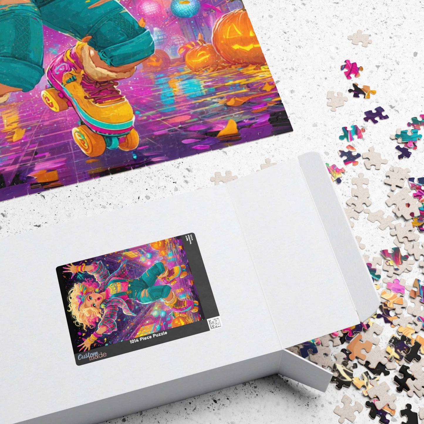 1980s Autumn Cowgirl Jigsaw Puzzle - Neon Skating Rink, Retro Roller Skating Game for Fun Family Nights, Gifts for Adults, Brain Teaser Puzzle The Puzzle Chest