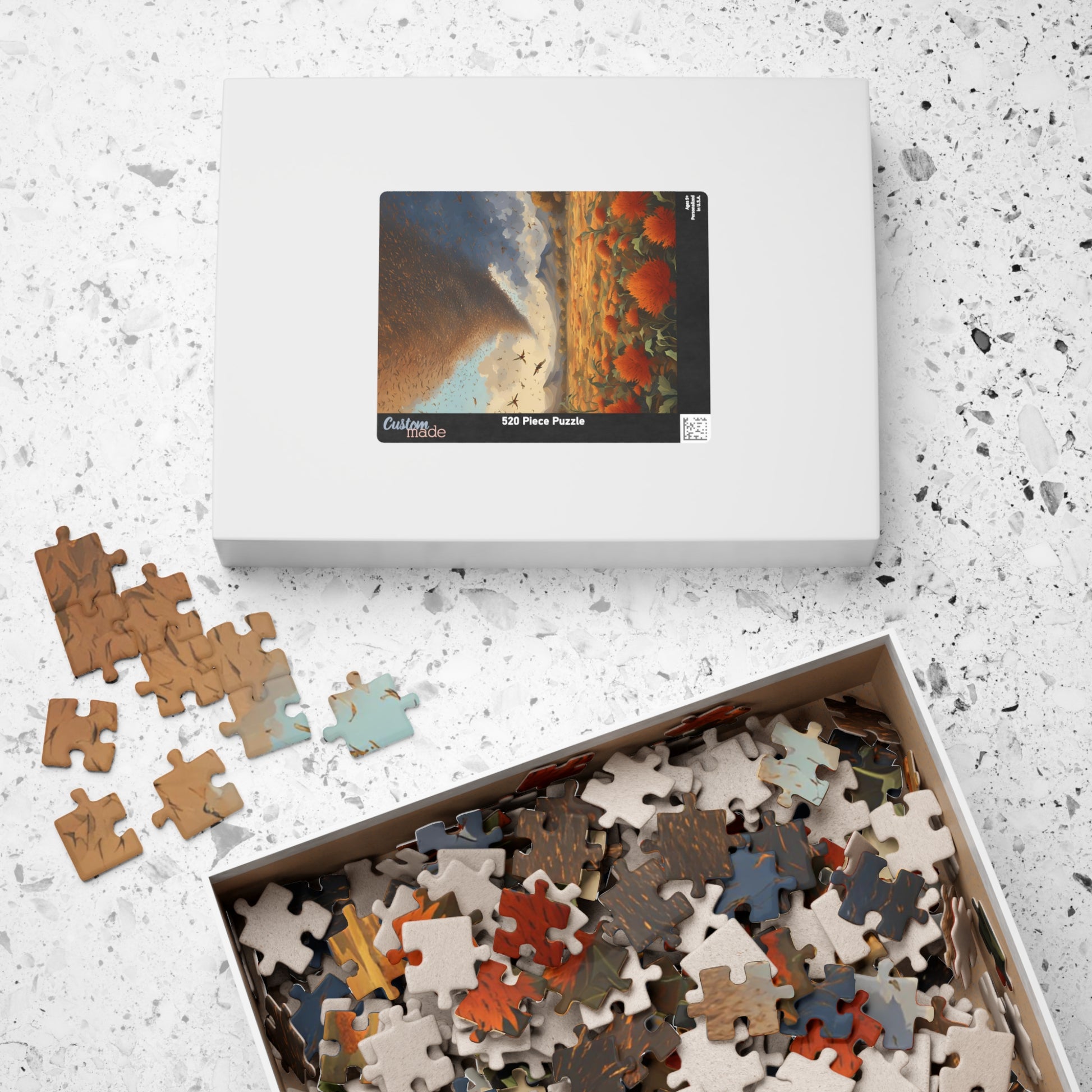 Biblical Plagues Jigsaw Puzzle, Locusts Swarming Over a Barren Landscape, Faith-Based Christian Theme Game, Spiritual Gift for Puzzle Lover Puzzle The Puzzle Chest