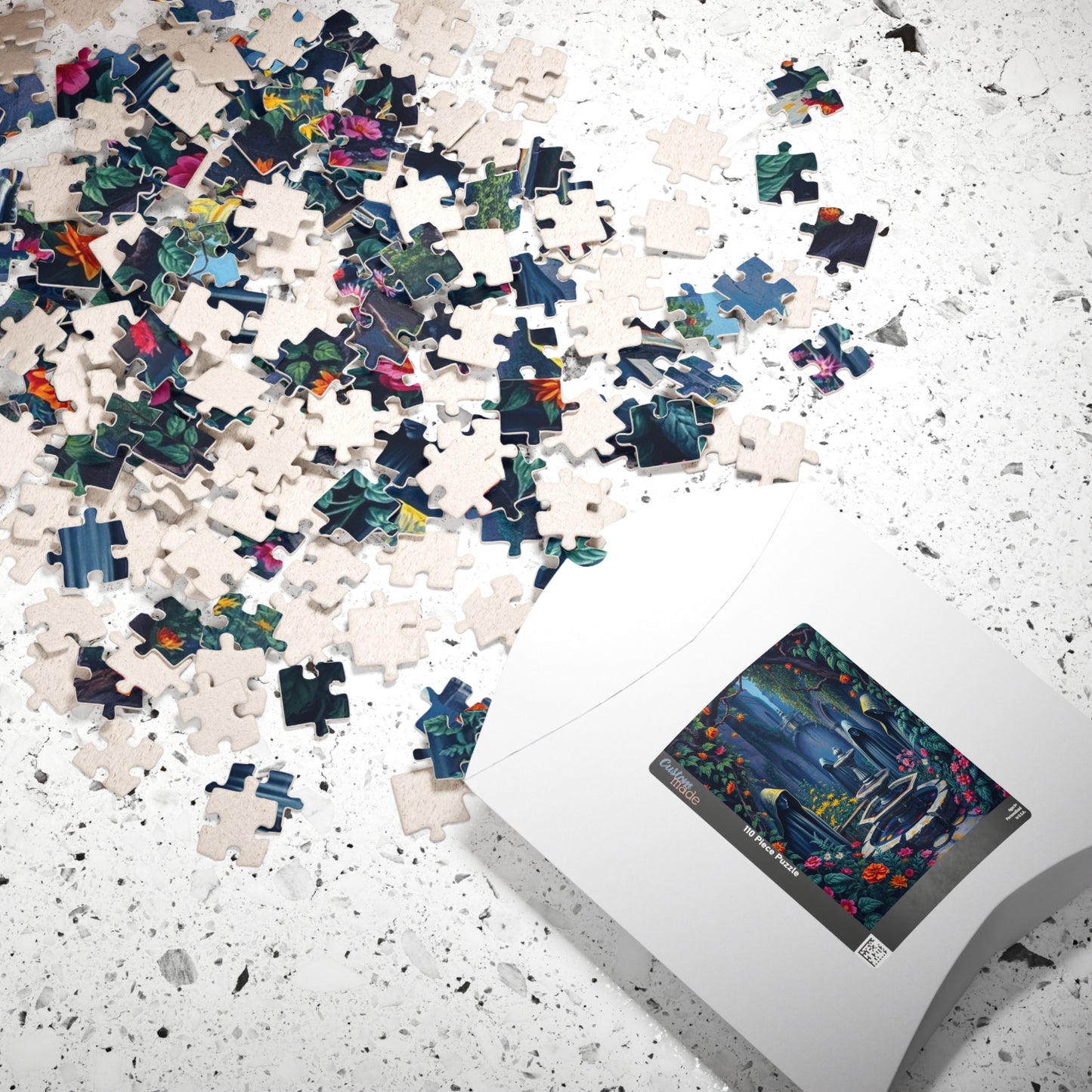 Haunting Gothic Garden Puzzle (110, 252, 520, 1014-piece), Bioluminescent Flowers Stone Statues, Mysterious Tabletop Jigsaw Game, Giftable Puzzle The Puzzle Chest