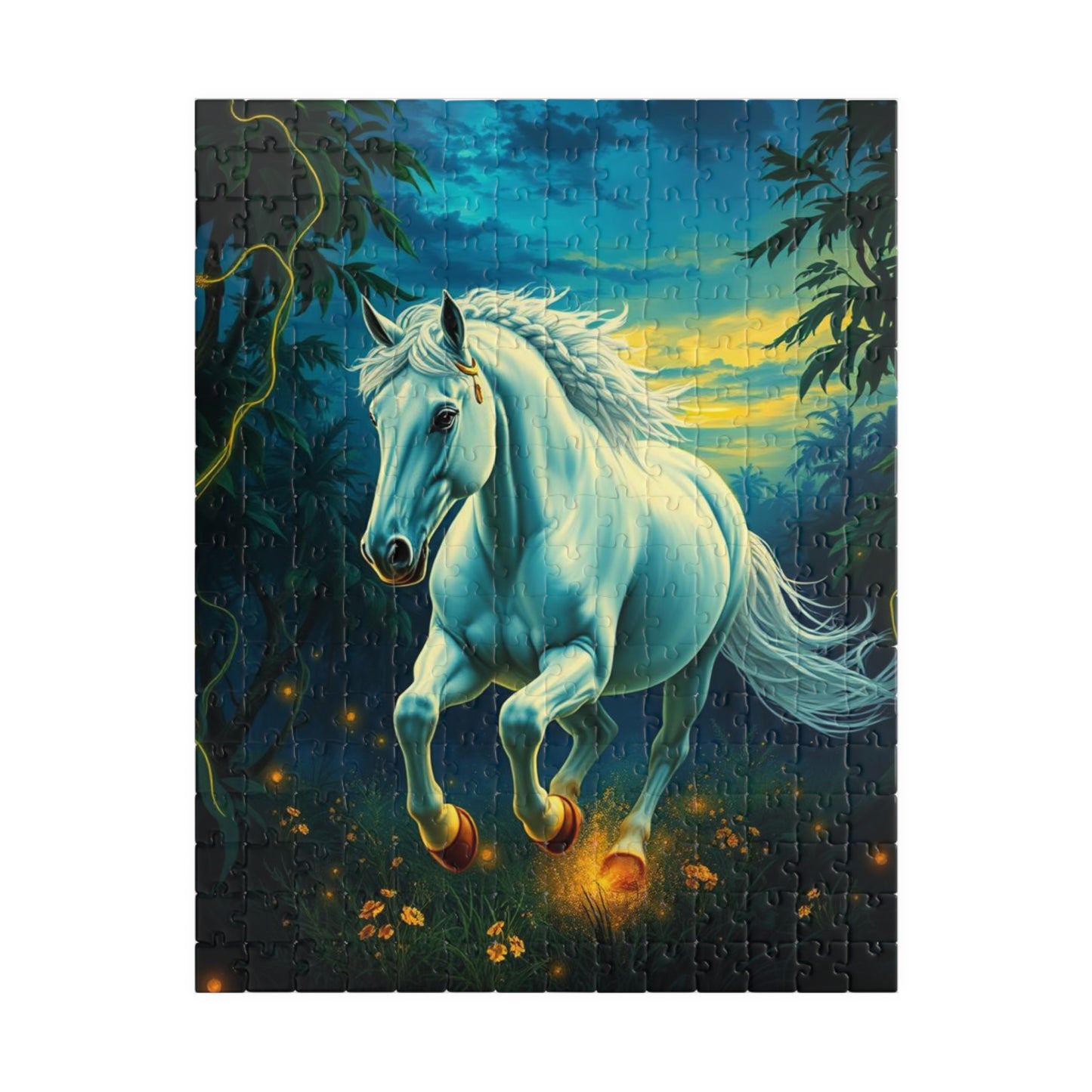 White Horse Jigsaw Puzzle, Equestrian Birthday Holiday Gift for Horse Lover, Family Game Night, Solo Fun, Relaxing Hobby, Mindful Activity 252 pcs (Vertical) Puzzle The Puzzle Chest
