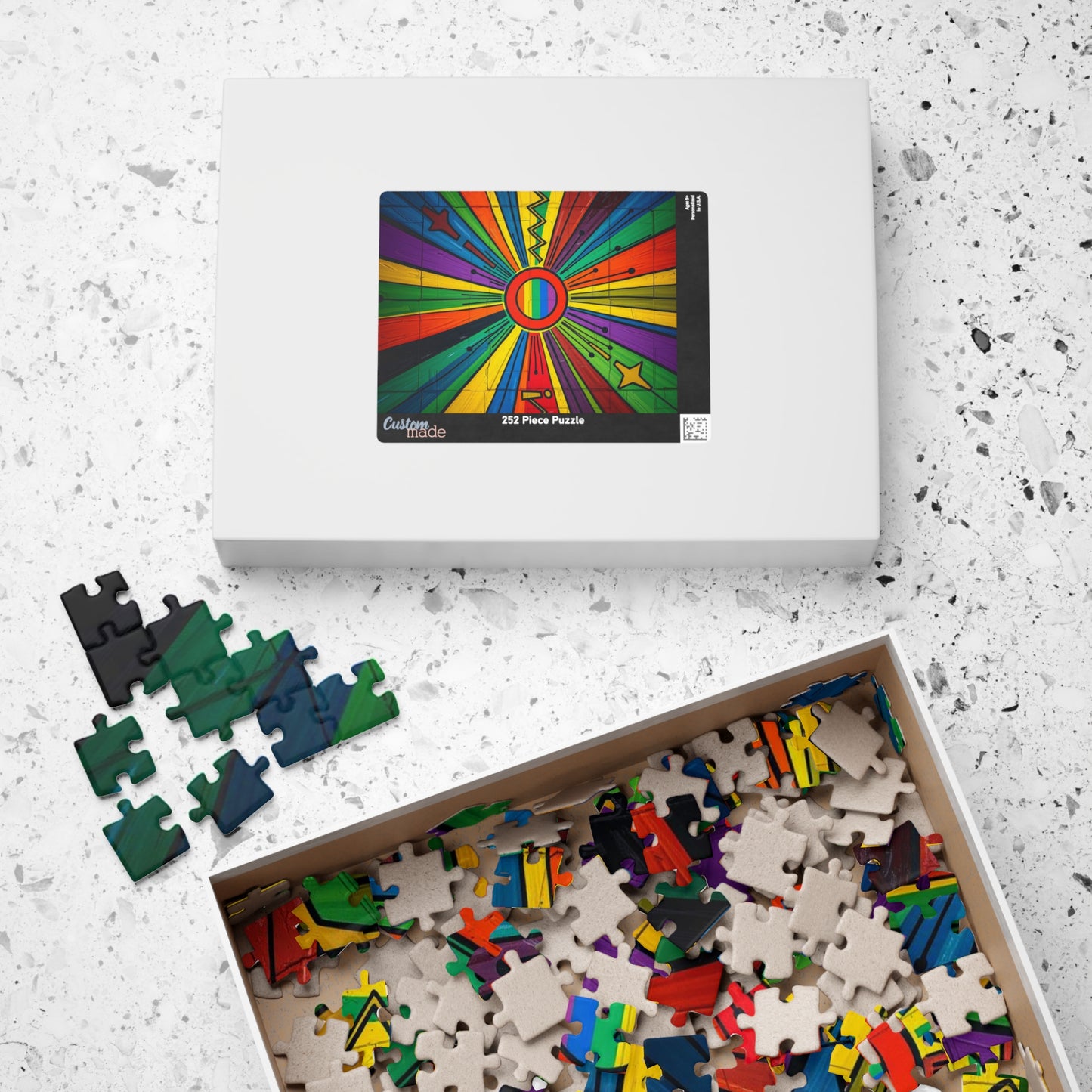 Rainbow Burst Jigsaw Puzzle - Fun Family Activity, Vibrant Abstract Puzzle, Perfect Adult Gift for Friends, 110-1014 Pieces