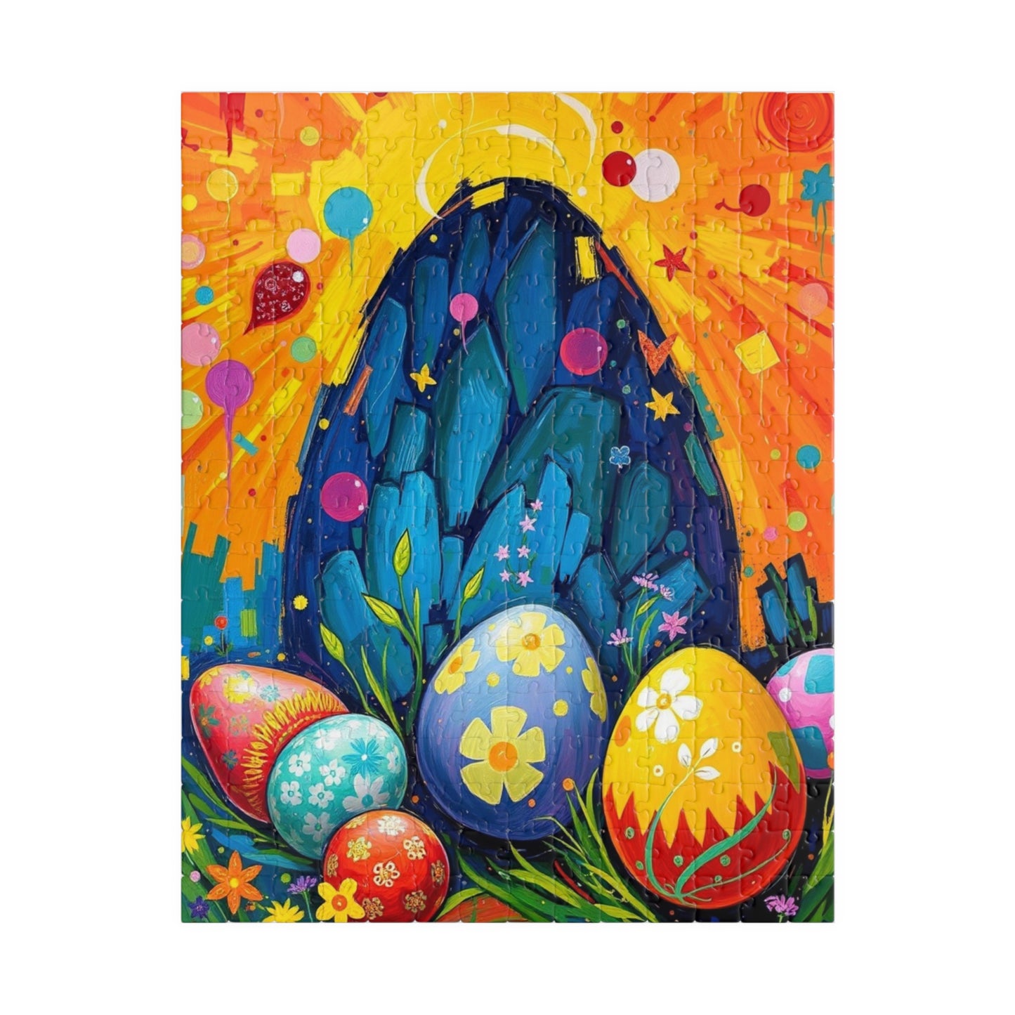 Vibrant Easter Egg Puzzle, Spring Jigsaw Game for Adults, Fun Family Activity, Puzzle Lover Holiday Birthday Gift for Friends, Easter Celebration 252 pcs (Vertical) Puzzle The Puzzle Chest