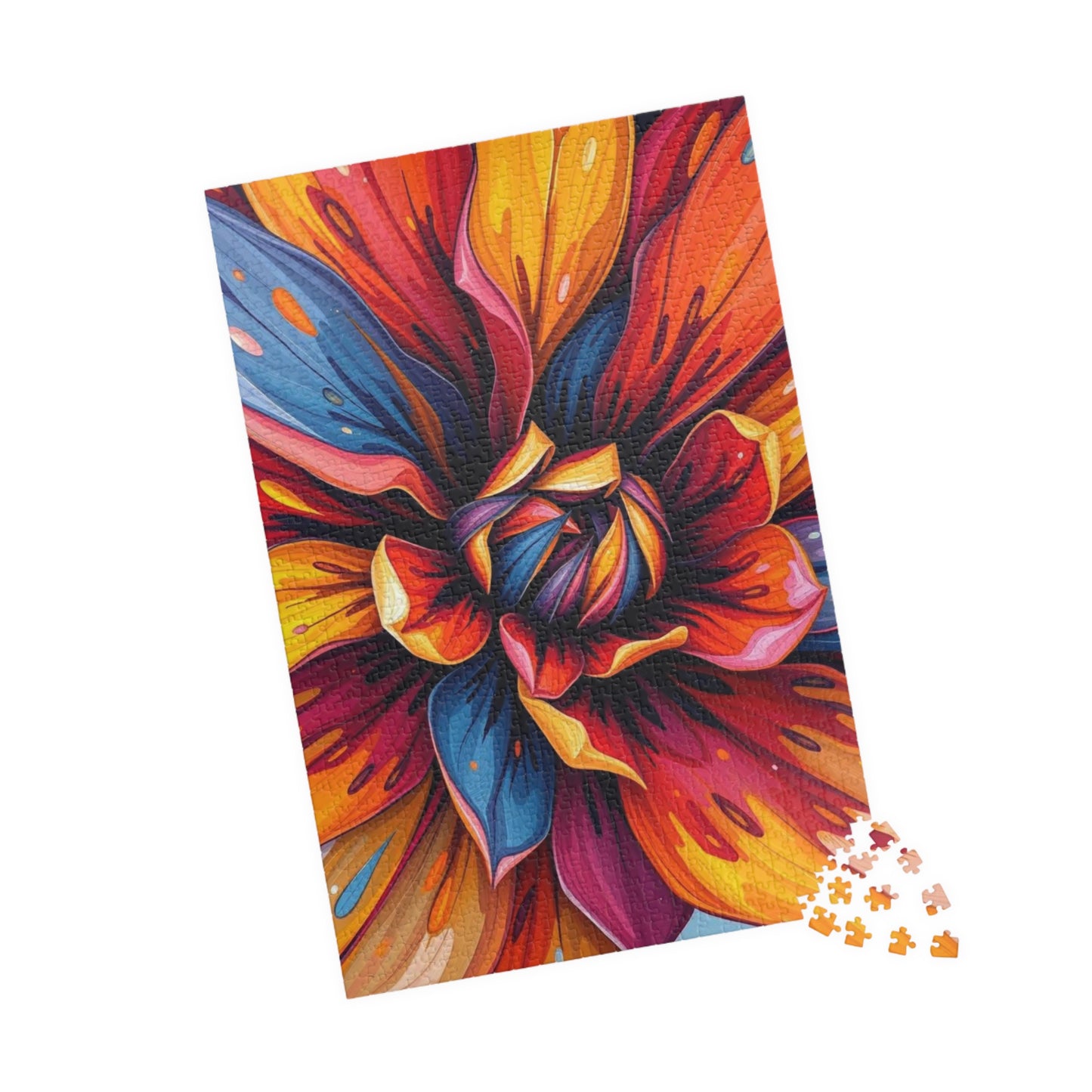 Vibrant Floral Puzzle, 110-1014 Piece Abstract Jigsaw Game, Colorful Art Piece, Art Lover Gift for Friends, Family Game Night, Brain Teaser Puzzle The Puzzle Chest