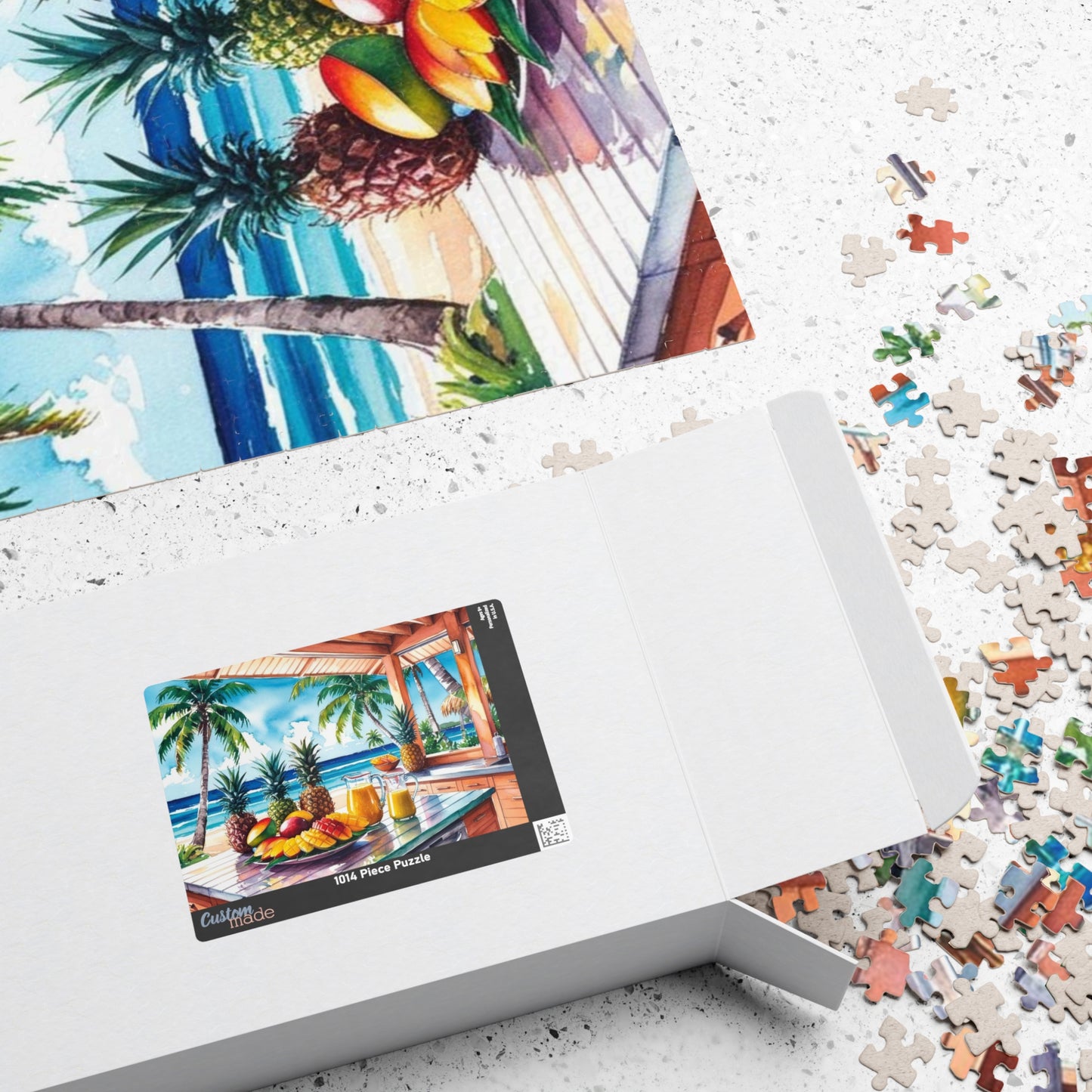 Tropical Island Jigsaw Puzzle, 110, 252, 520, 1014-Piece, Beach Kitchen Scene, Fruit Platter Ocean View Palm Trees, Puzzle Enthusiast Gift Puzzle The Puzzle Chest