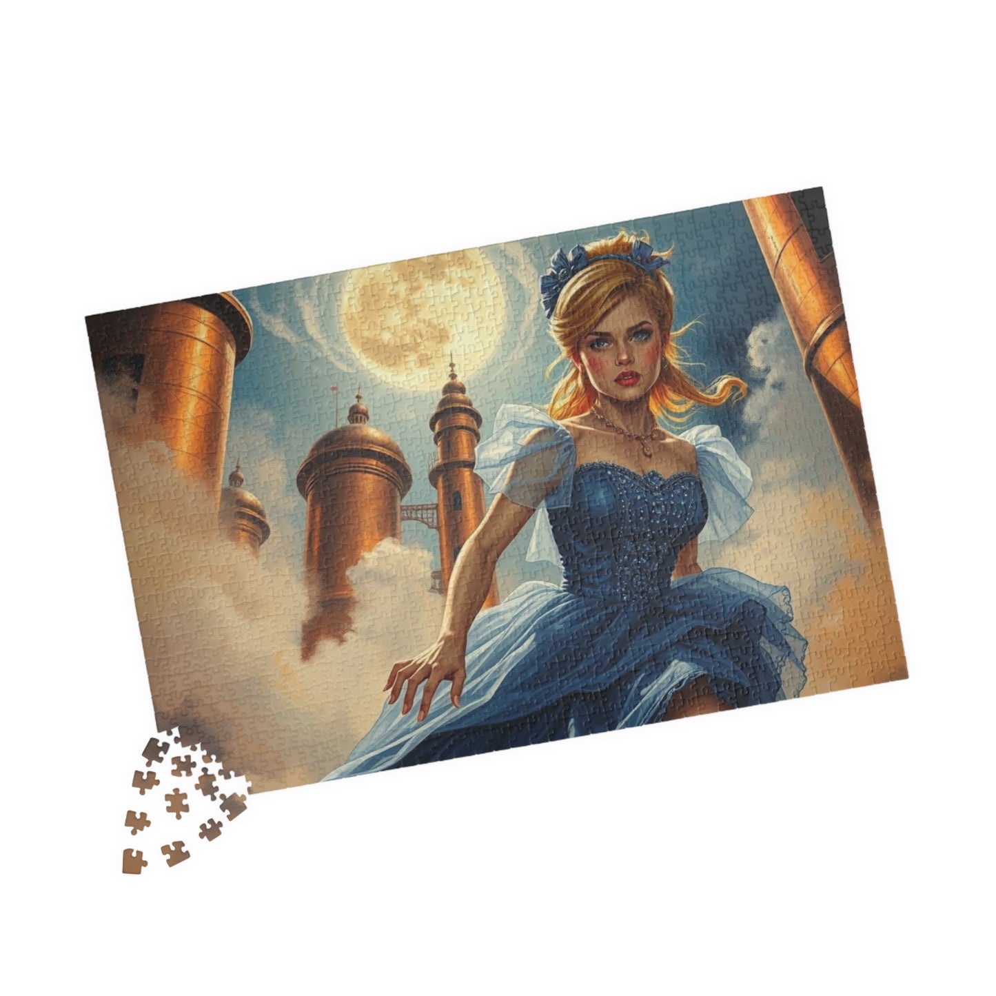 Cinderella at Midnight Jigsaw Puzzle, Whimsical Steampunk Puzzle, Vintage Fantasy Princess Puzzle, Dreamy Steampunk Art Print Gift for Adult Puzzle The Puzzle Chest
