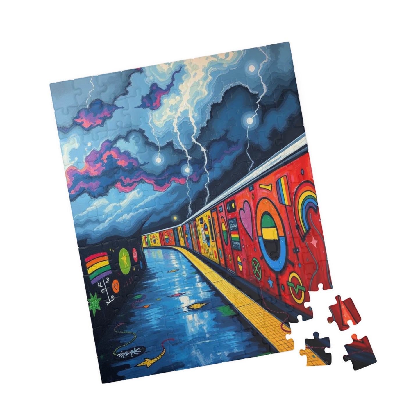 Colorful Urban Art Puzzle - 110, 252, 520, 1014 Pieces LGBTQ+ Jigsaw Game for Adults, Perfect Gift for Puzzle Lovers, Family Game Night,