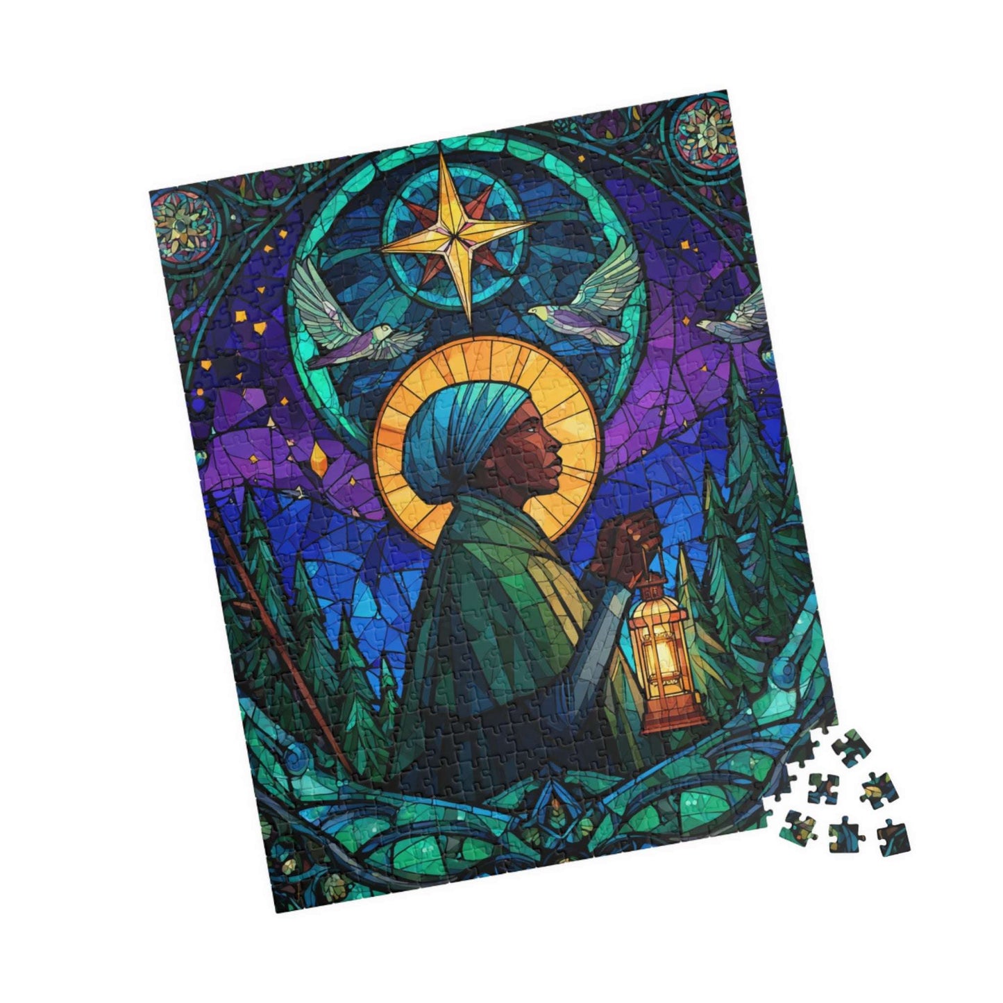 Sojourner Truth Jigsaw Puzzle - Stained Glass Style, Historical Figure Black History Gift, Afrocentric Educational Game 520 pcs (Vertical) Puzzle The Puzzle Chest