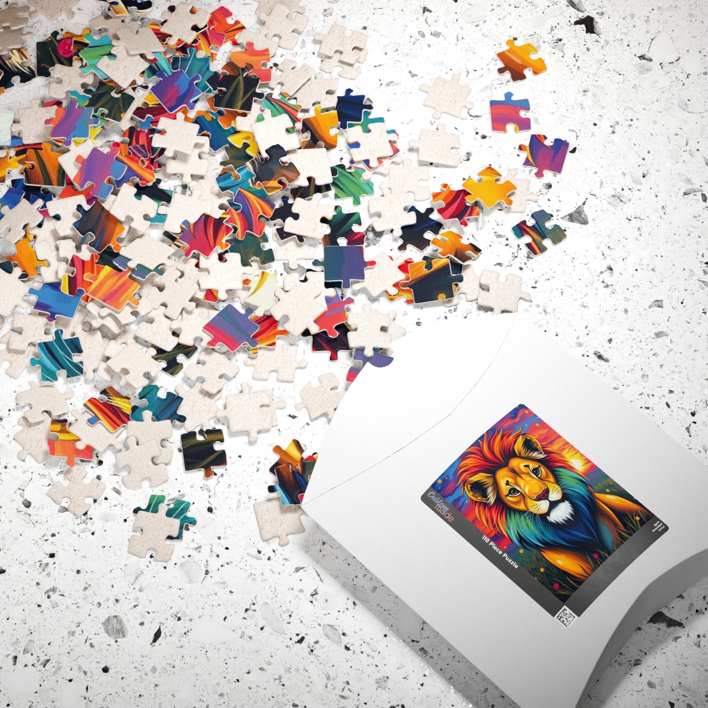 Vibrant Lion Jigsaw Puzzle, Colorful Animal Jigsaw Game for Family Fun, Kids and Adults, Gift for Friends, Home Entertainment, Brain Teaser Puzzle The Puzzle Chest