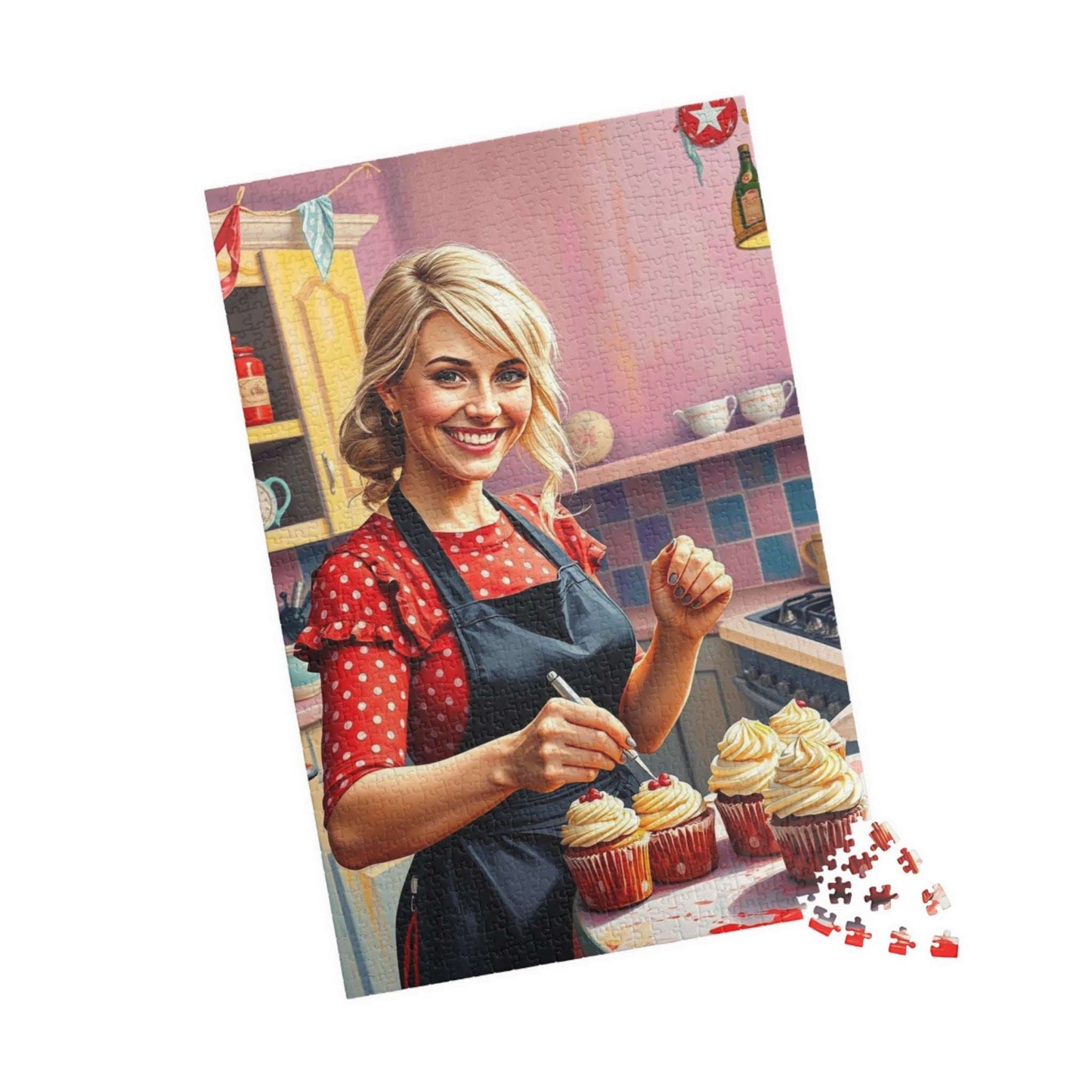 Baking Fun Jigsaw Puzzle featuring Cupcake Baker - Fun Family Game Night, Gift for Bakers, Puzzle Enthuisasts, Home Decor Kitchen Puzzle 1014 pcs (Vertical) Puzzle The Puzzle Chest